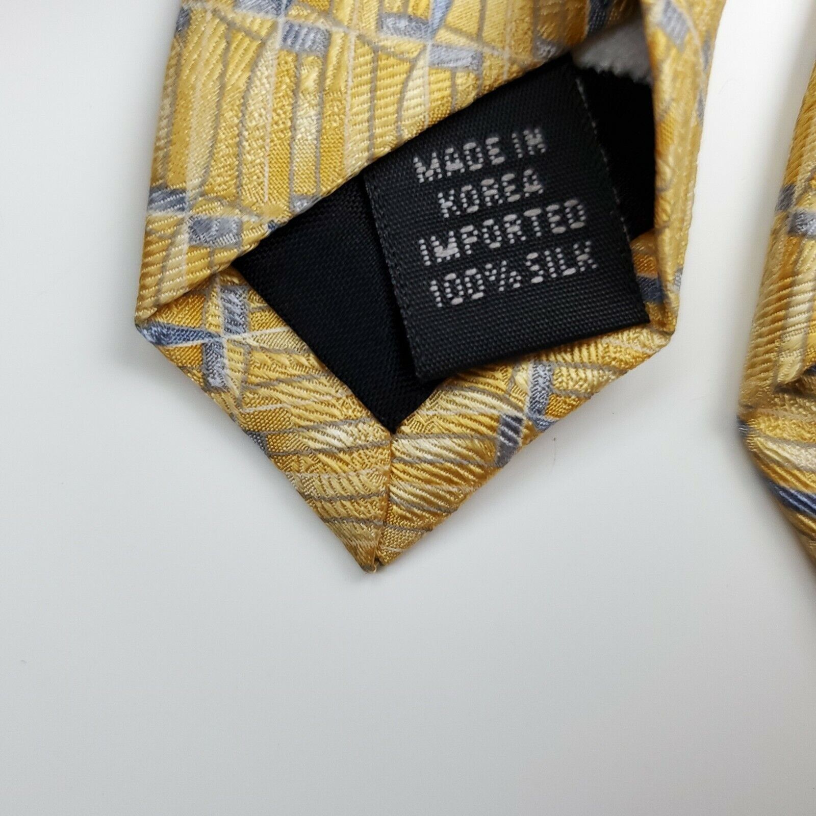 Vintage Geoffrey Beene DuPont Teflon Yellow Geometric Silk Tie Size ONE SIZE - 5 Thumbnail