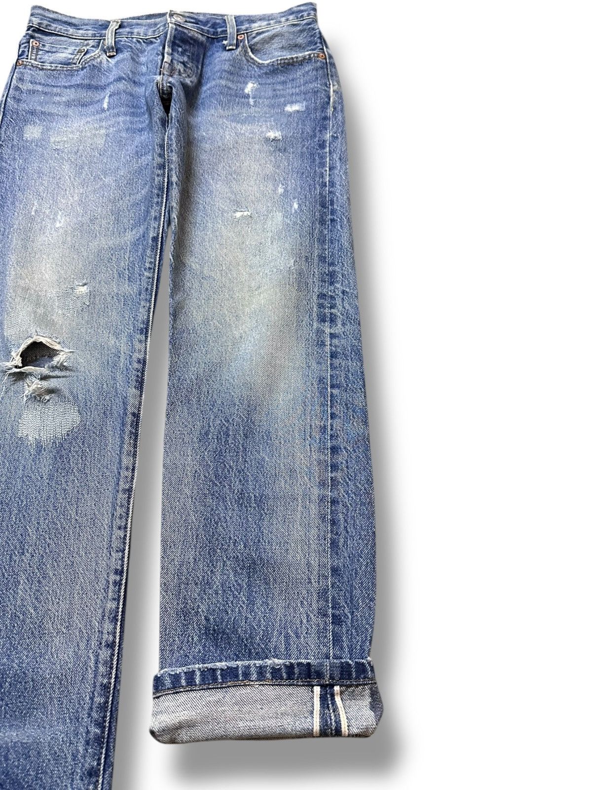 Levi's Vintage Clothing Vintage Levi’s 501 CT Selvedge Distressed Denim Size US 30 / EU 46 - 4 Thumbnail