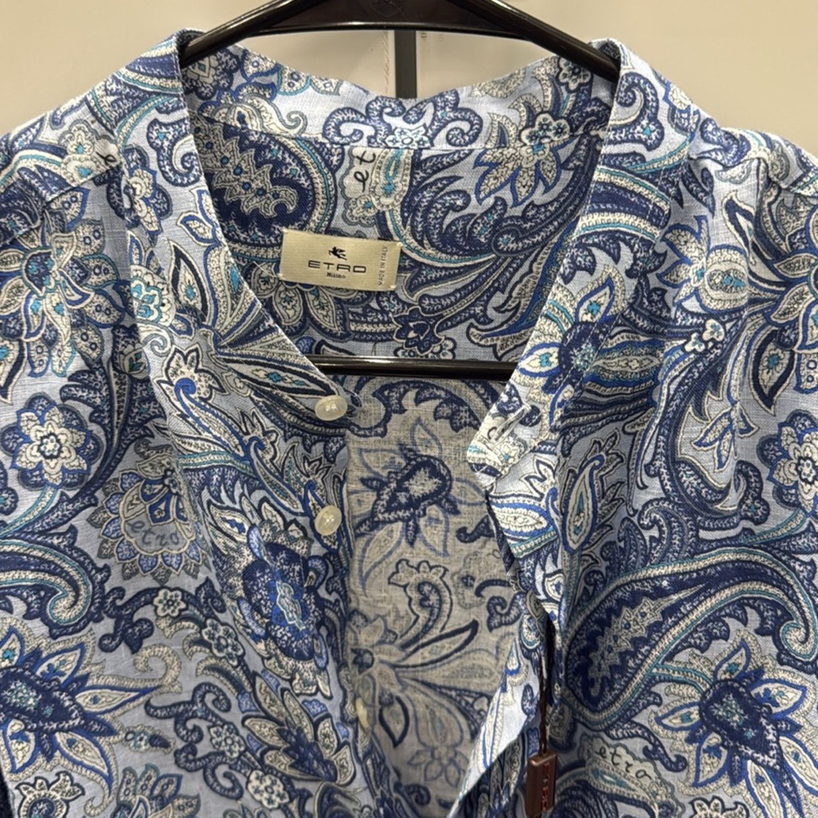 Etro NWT Etro men’s Blue Paisley Button-Up Shirt Size L Size US L / EU 52-54 / 3 - 2 Thumbnail