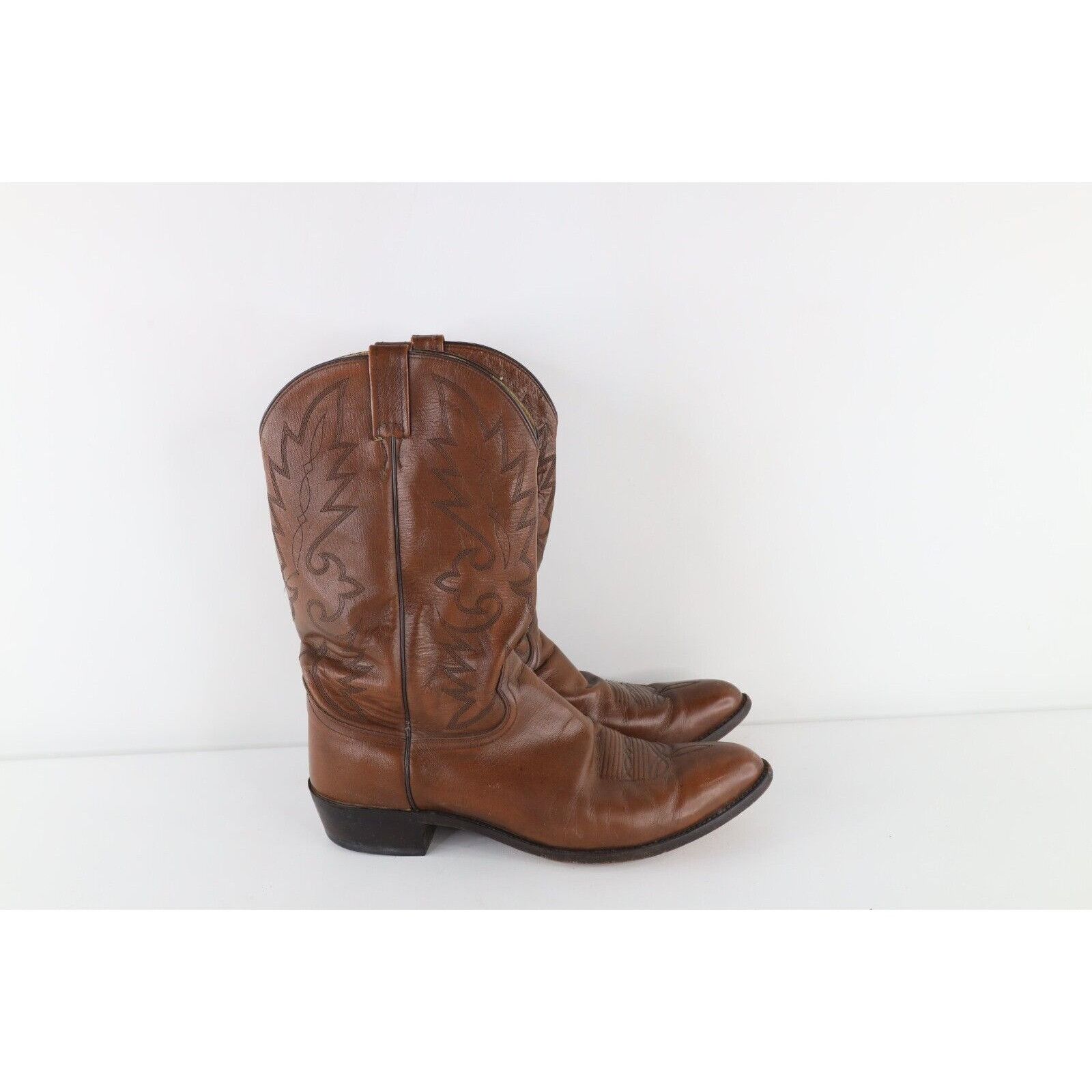 Vintage Vintage 90s Dan Post Distressed Tribal Leather Cowboy Boots Size US 10.5 / EU 43-44 - 4 Thumbnail