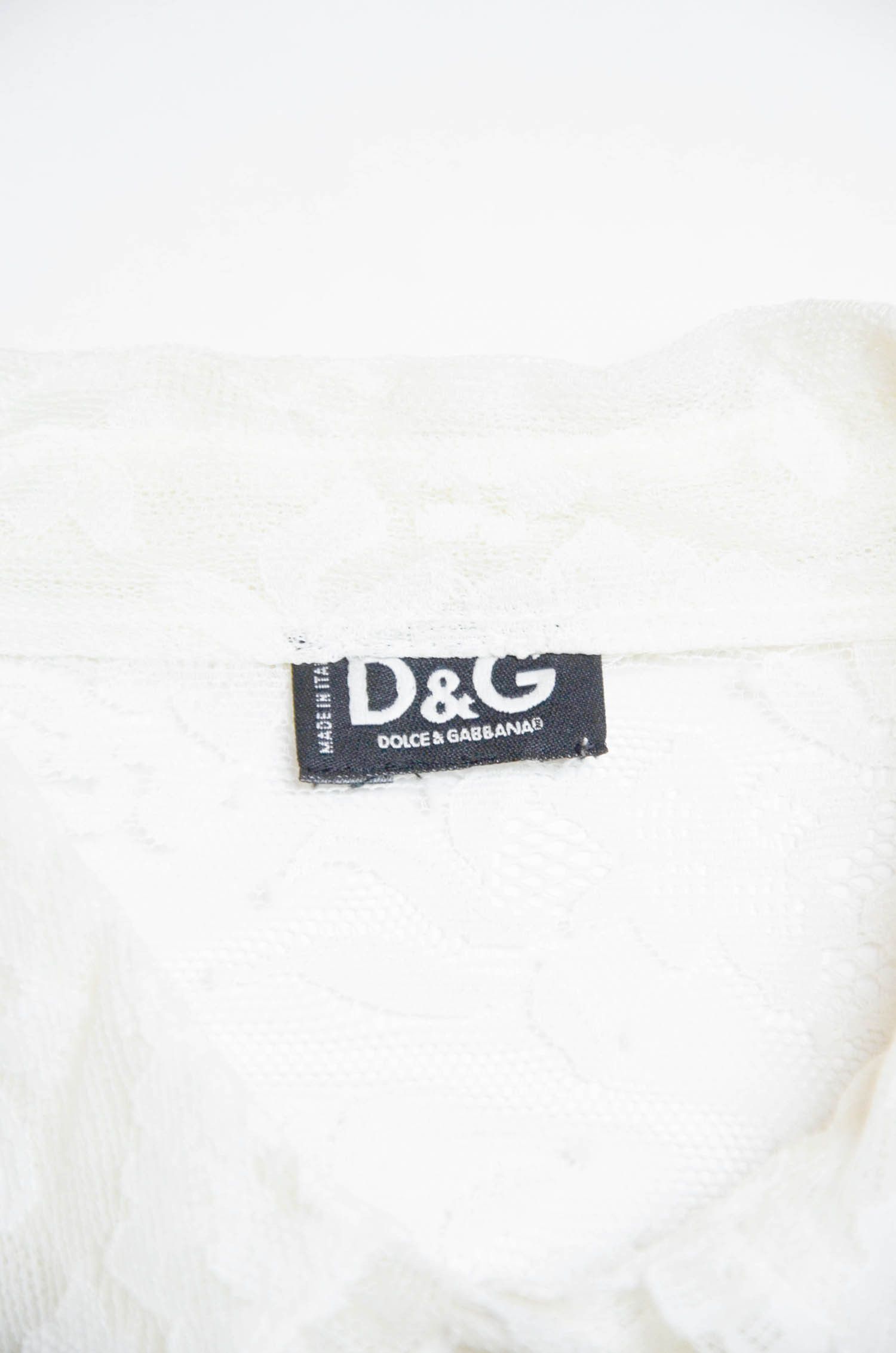 Dolce & Gabbana D&G Dolce & Gabbana White Lace Blouse – Size M Size M / US 6-8 / IT 42-44 - 8 Thumbnail