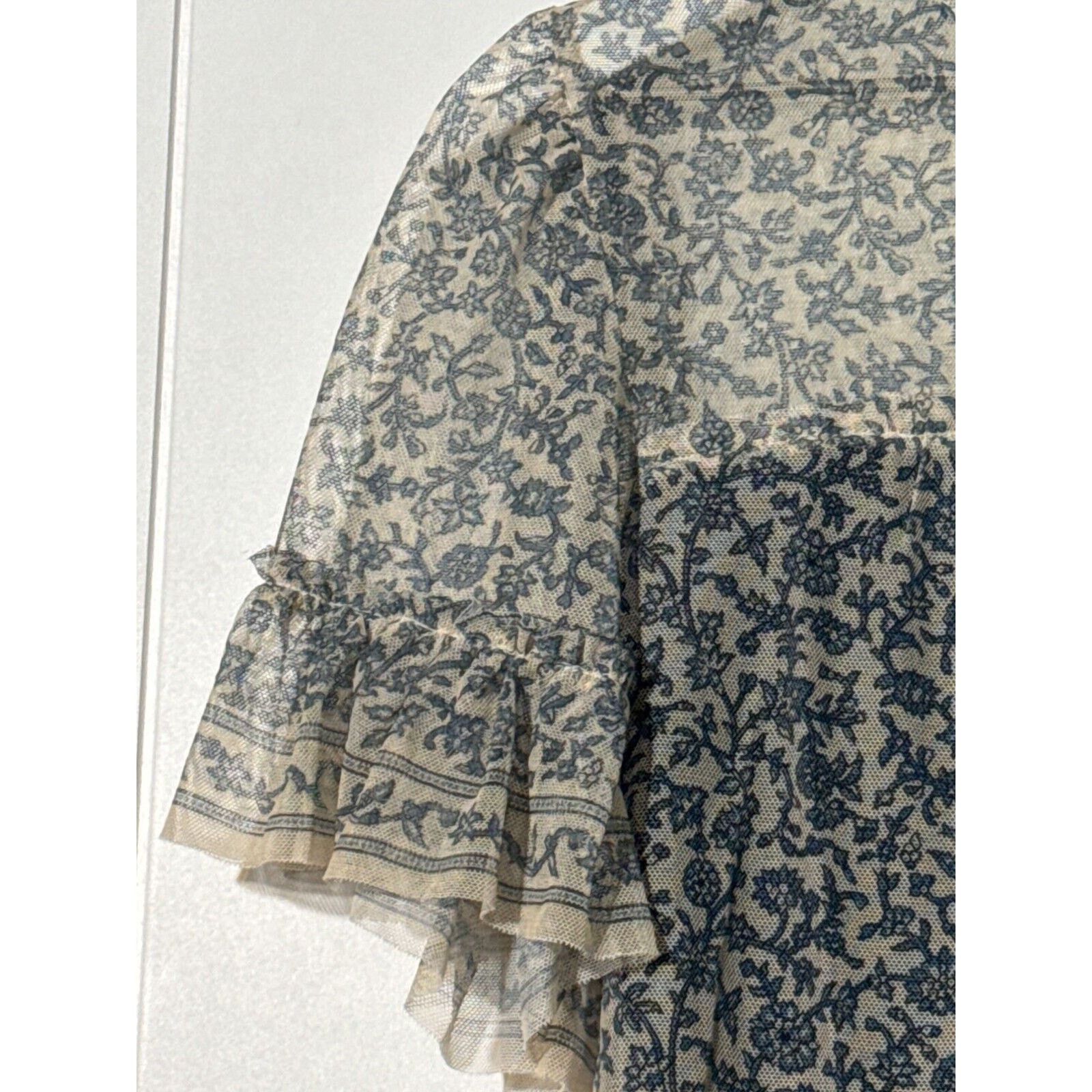 Other Max Studio Shirt Sheer Blouse Floral Short Sleeve Ruffle XS Size XS / US 0-2 / IT 36-38 - 4 Thumbnail