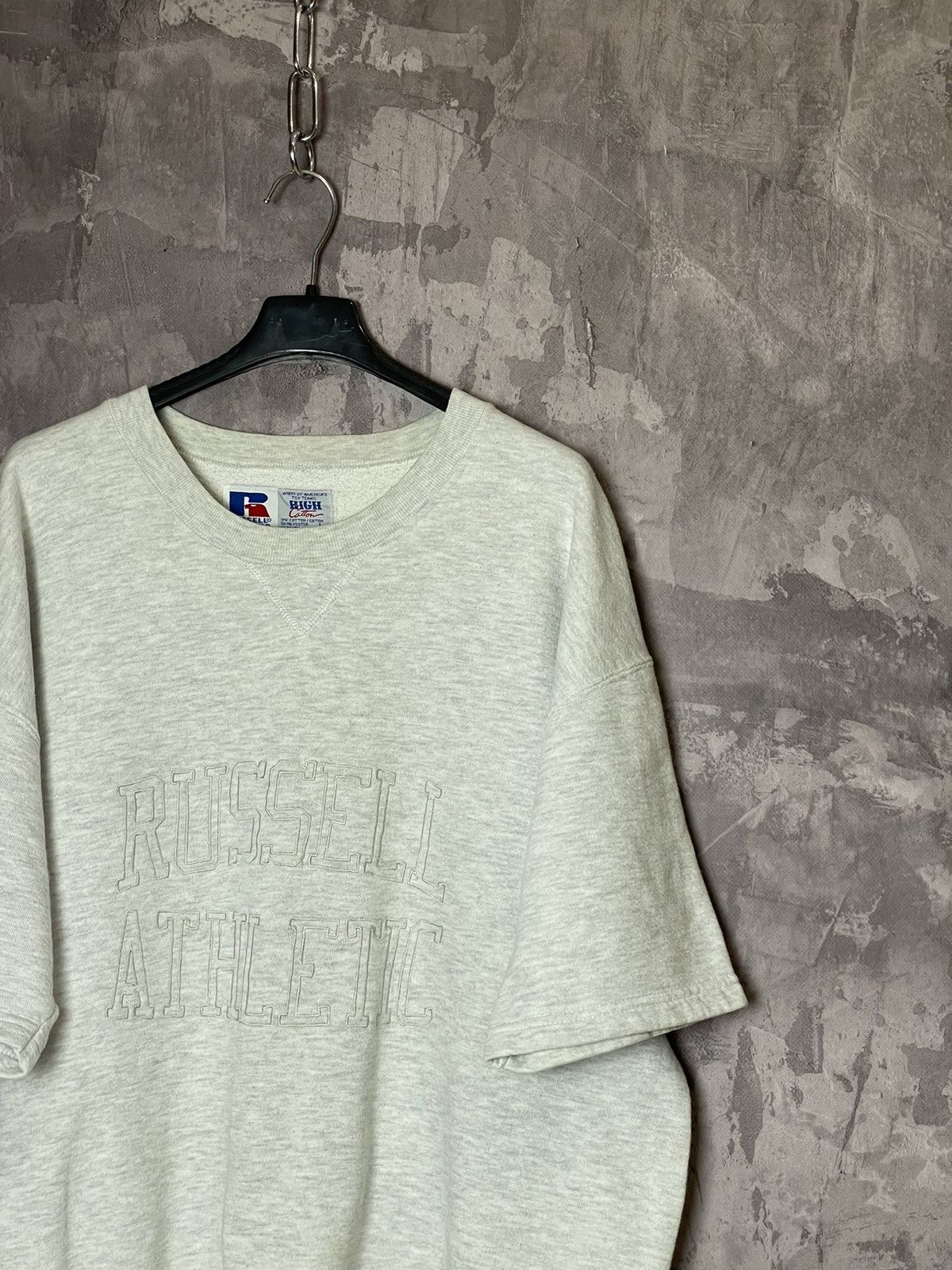 Russell Athletic × Vintage Faded Distressed Vintage Russell Athletic Grey T-Shirt sweat Size US L / EU 52-54 / 3 - 3 Thumbnail