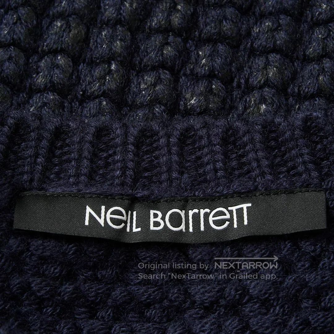 Neil Barrett Neil Barrett Men's Navy Cable Knit Sweater. Size US M / EU 48-50 / 2 - 6 Thumbnail