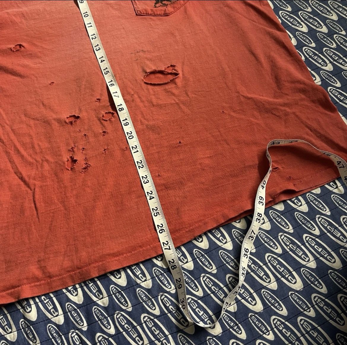 Other Vtg 90s Bull Durham Cigarette Faded Pocket Shirt Salmon Red Size US L / EU 52-54 / 3 - 10 Thumbnail