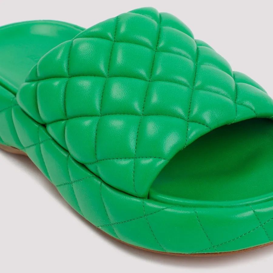 Bottega Veneta o1y0725 Leather Slippers in Green Size US 8 / IT 38 - 3 Thumbnail