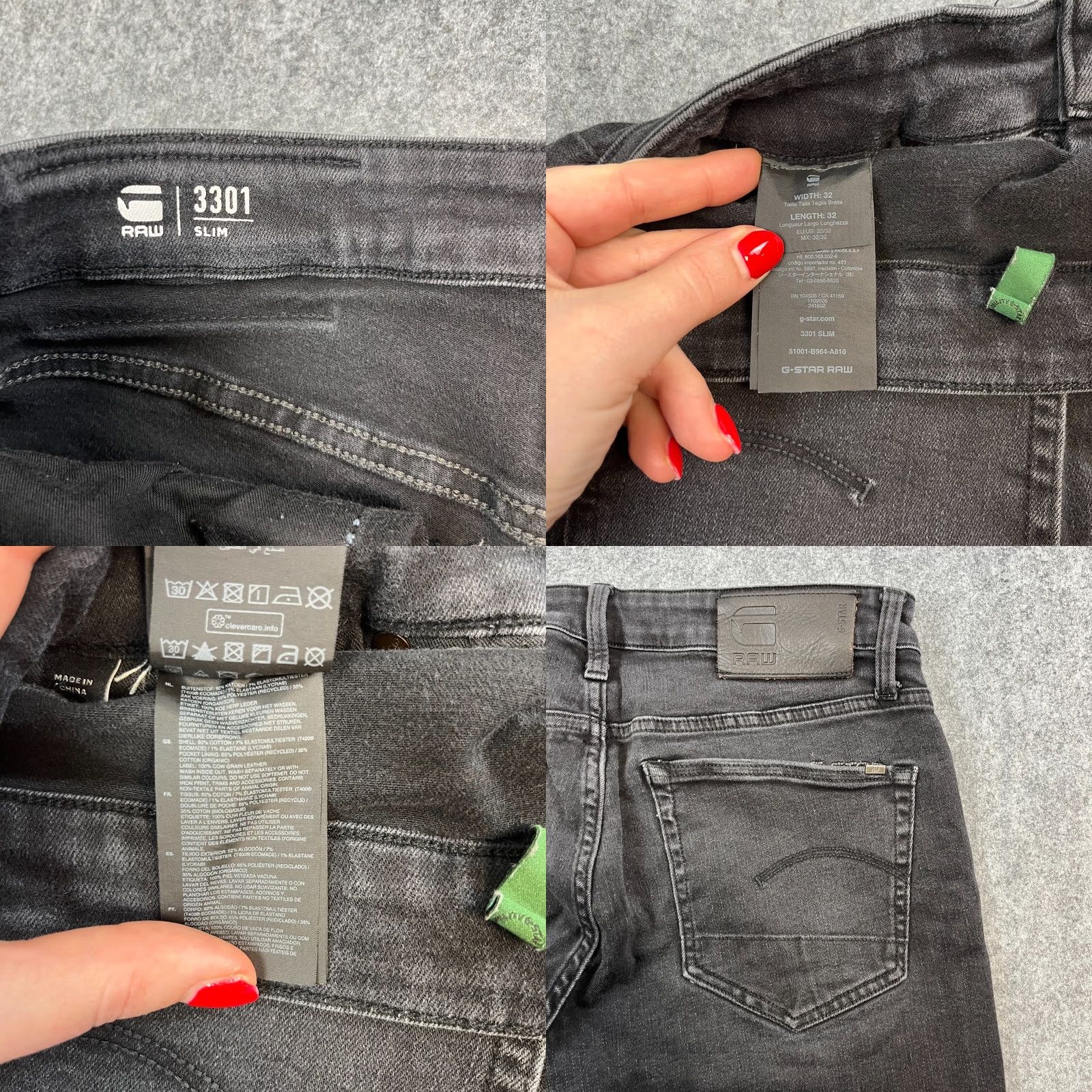 G-Star G-Star 3301 Jeans Slim Skinny 32 32 Dark Wash Black Stretch 3301 Mens Denim 5-Pocket Pattern No Pattern Stainless? Size US 32 / EU 48 - 8 Thumbnail