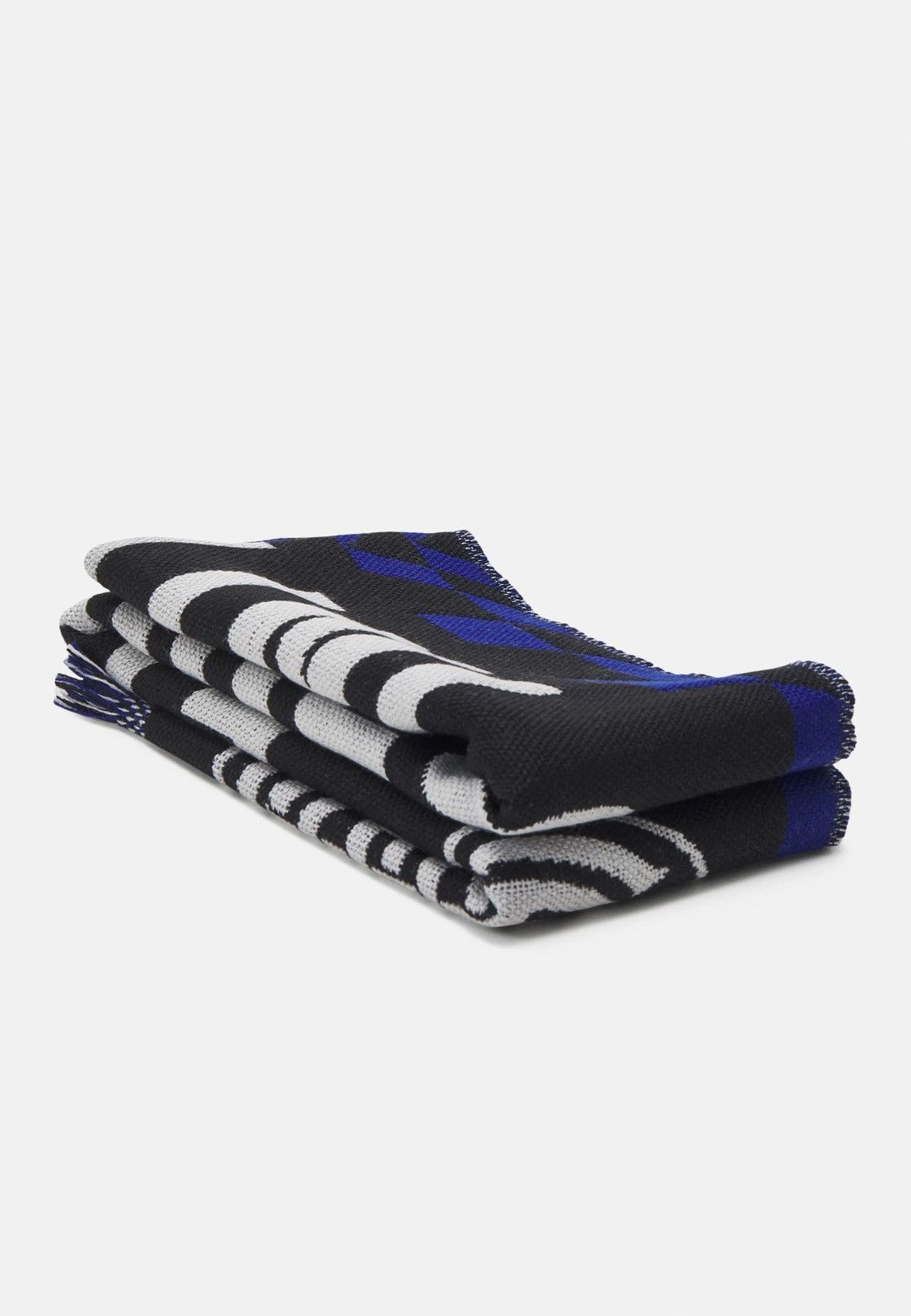 Etudes !DS! SS23 Etudes Intarsia Knit Black Blue Soccer Scarf Size ONE SIZE - 9 Thumbnail