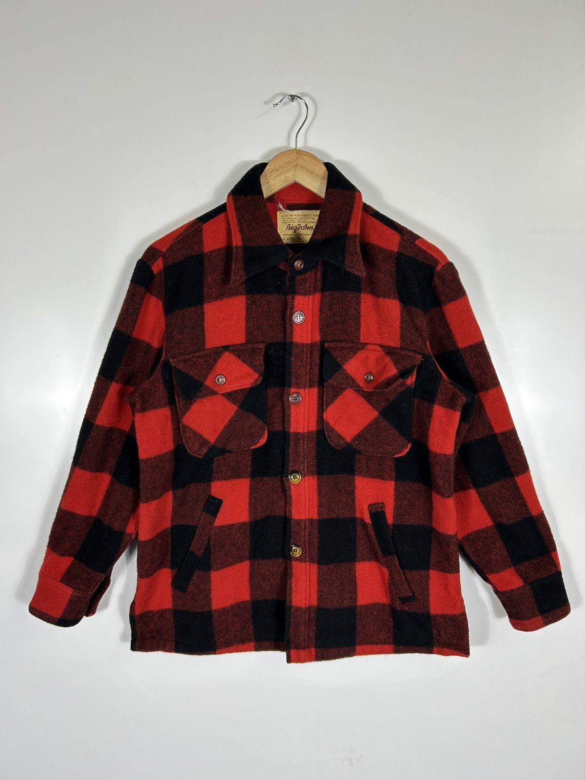 Big John ⚡️Vintage 70’s Big John Wool Flannel Button Chore Shirt Jcket Size US M / EU 48-50 / 2 - 1 Thumbnail