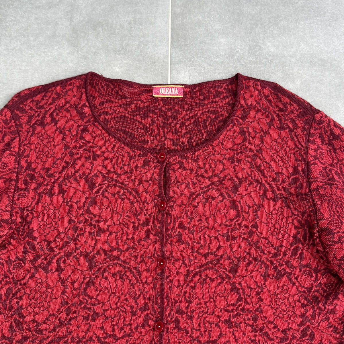 Vintage Vintage Oleana Wool Floral Women Button Cardigan Sweater Size M / US 6-8 / IT 42-44 - 9 Thumbnail