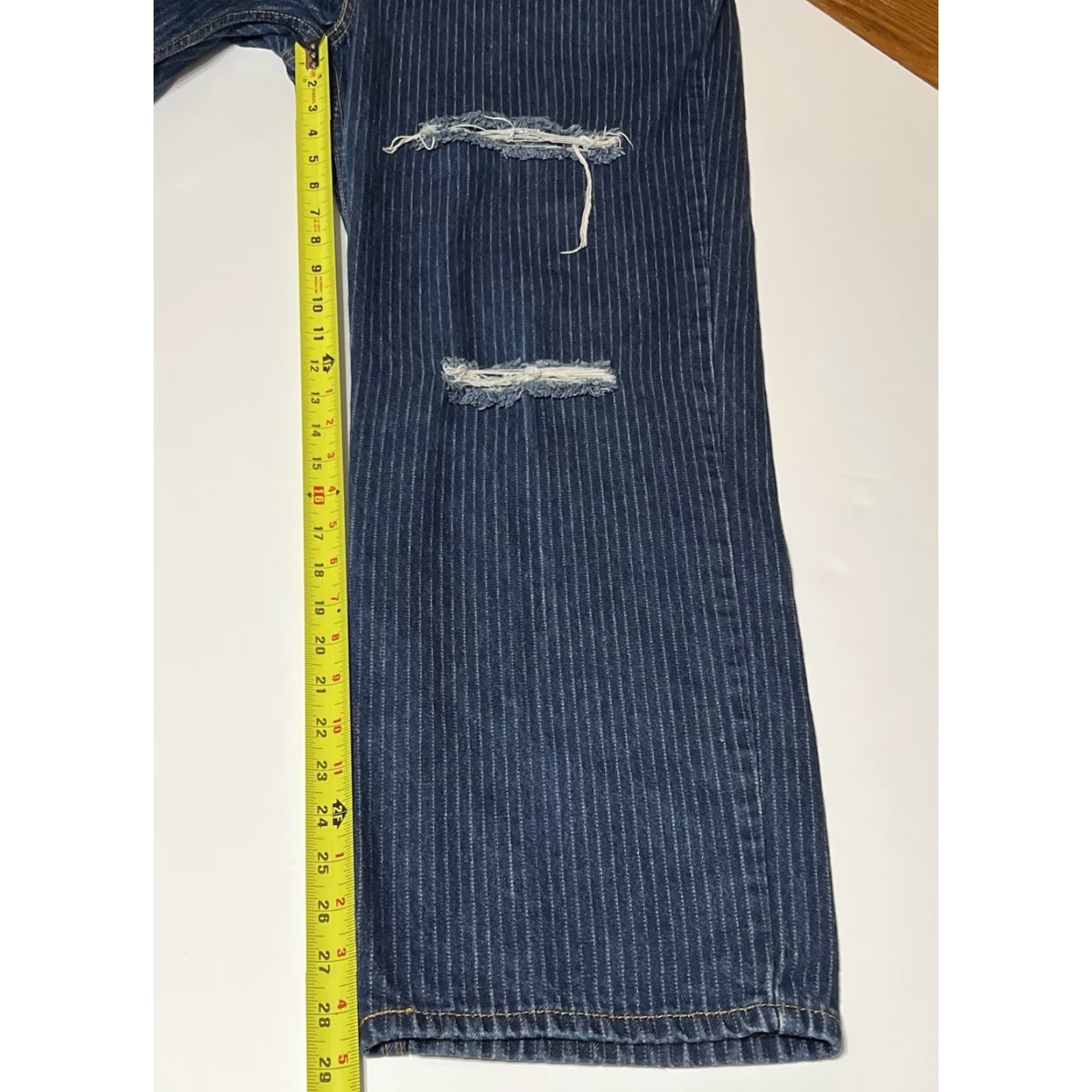 Levi's Levi's Jeans Pinstriped Low Pro Relaxed Straight Leg Womens 35x29 Denim Dark Blue 5-Pocket Pockets Vintage? No Ladies Girls Mens" Size 24" / US 00 / IT 34 - 5 Thumbnail
