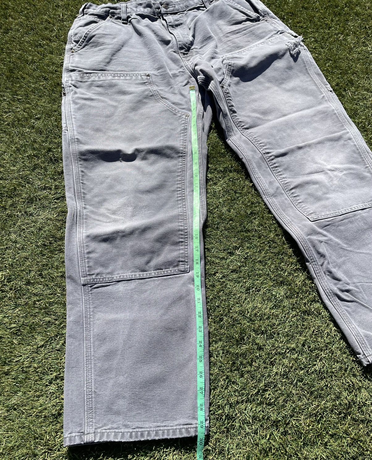 Carhartt Vintage Carhartt Double Knee Work Pants Grey Faded Canvas 37 Size US 37 - 7 Thumbnail