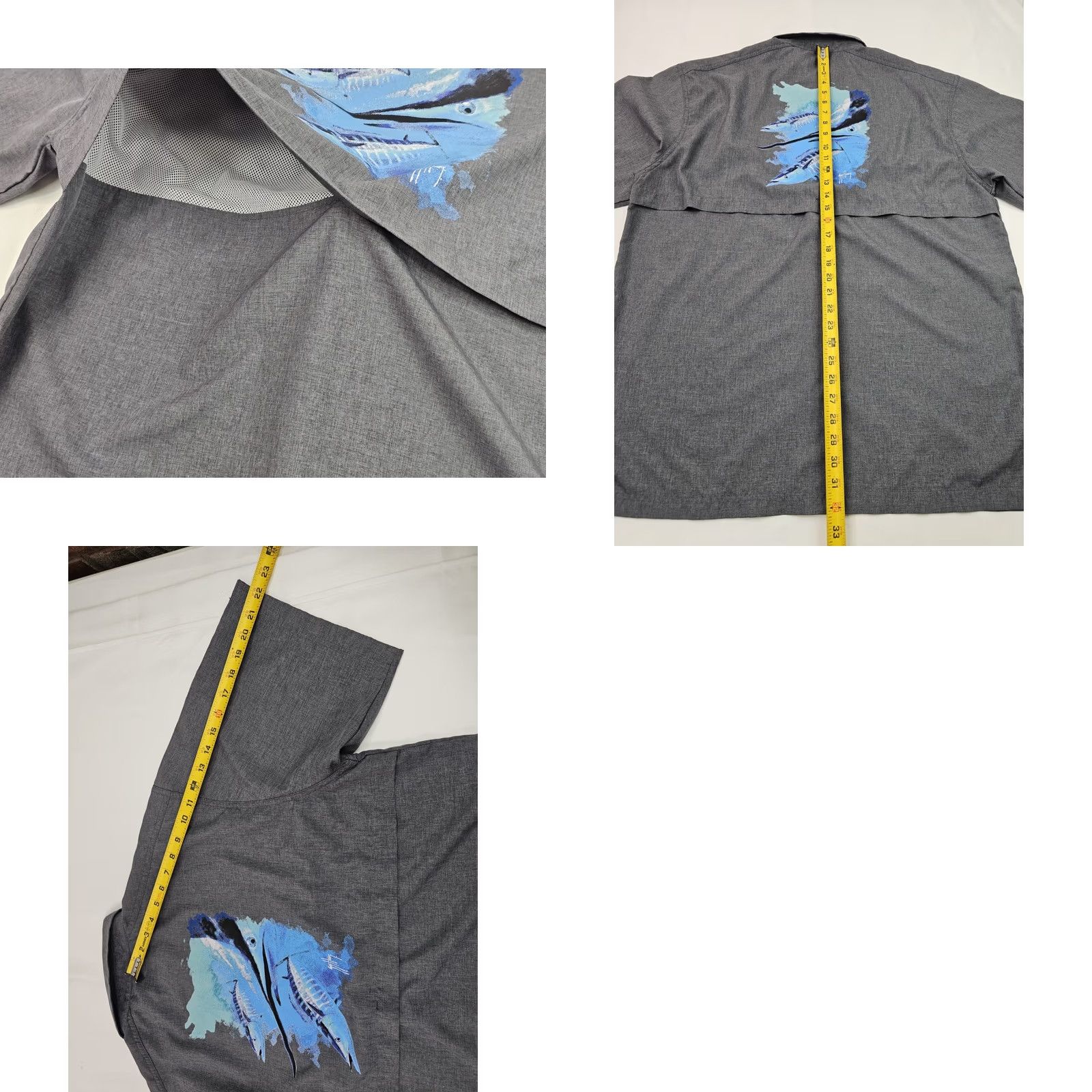 Guy Harvey Guy Harvey Shirt Mens XL Gray AFTCO Marlin Fishing Button Vented EUC 48 Chest Size US XL / EU 56 / 4 - 8 Thumbnail
