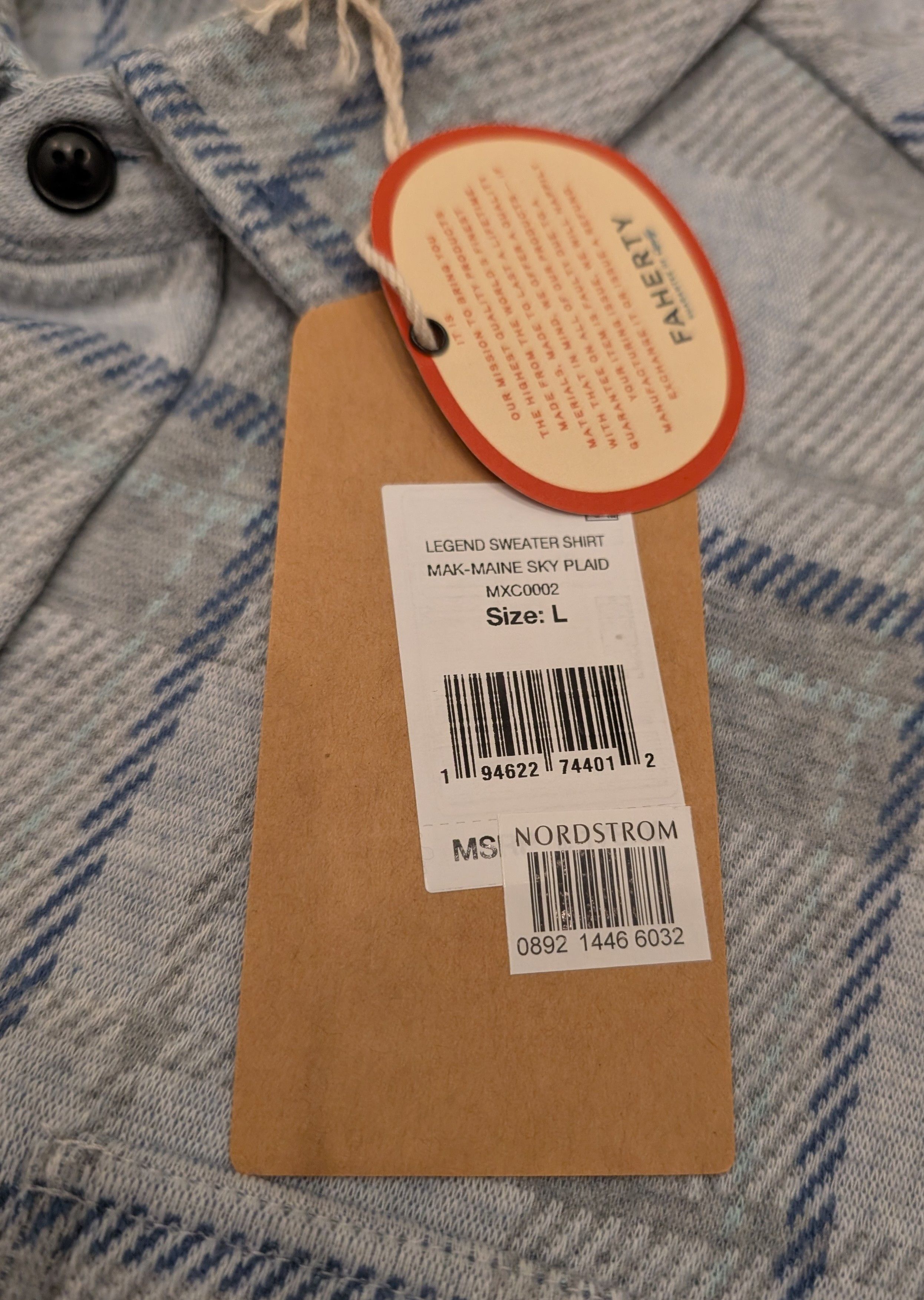 Faherty NWT Faherty Legend Sweater Shirt Maine Sky Plaid Size US L / EU 52-54 / 3 - 3 Thumbnail