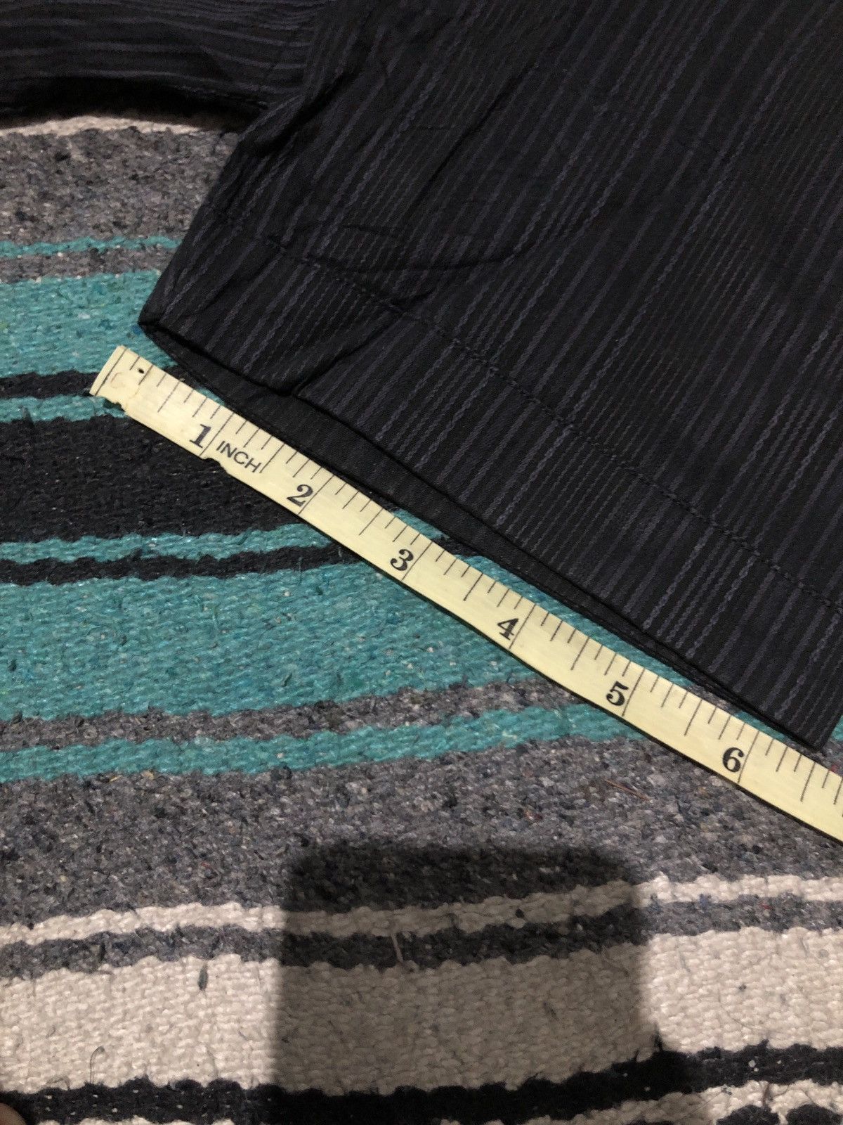 Issey Miyake Tete Homme by Issey Miyake Black Stripe Button Up Shirt Size US L / EU 52-54 / 3 - 7 Thumbnail
