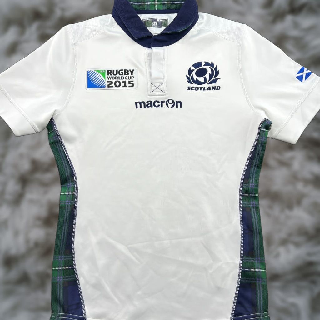 Macron SCOTLAND Rugby Union World Cup 2015 Away Jersey Shirt Medium Macron White Shirt Mens Football Jersey White 2015 Away World Cup SCOTLAND Macron XS? Size US M / EU 48-50 / 2 - 1 Thumbnail