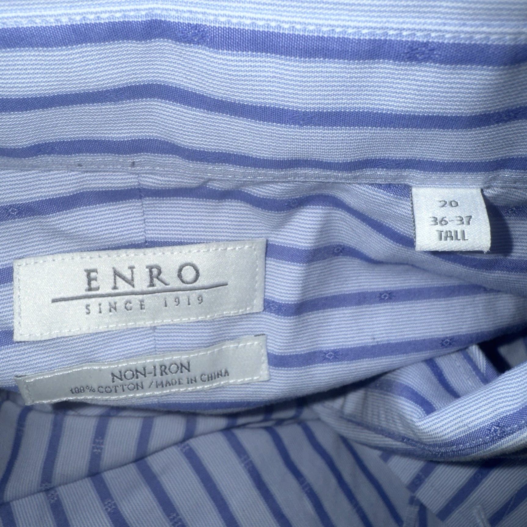 Enro VINTAGE ENRO Blue Striped 100% Cotton Long Sleeve Button-Down Shirt Mens 36T Size US M / EU 48-50 / 2 - 4 Thumbnail