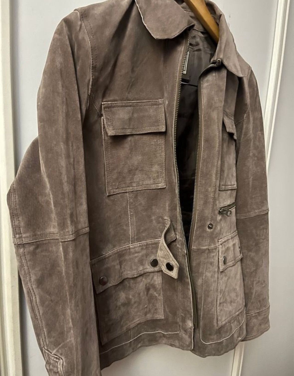 Other Vintage Suede Leather Jacket – Size M – Pockets –Zip Closure Size M / US 6-8 / IT 42-44 - 5 Thumbnail