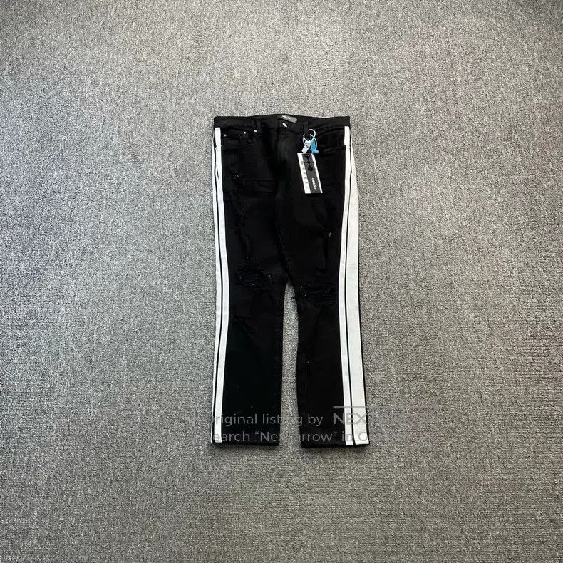 Other Amiri Size 34 Black and white striped jeans Size US 34 / EU 50 - 1 Thumbnail