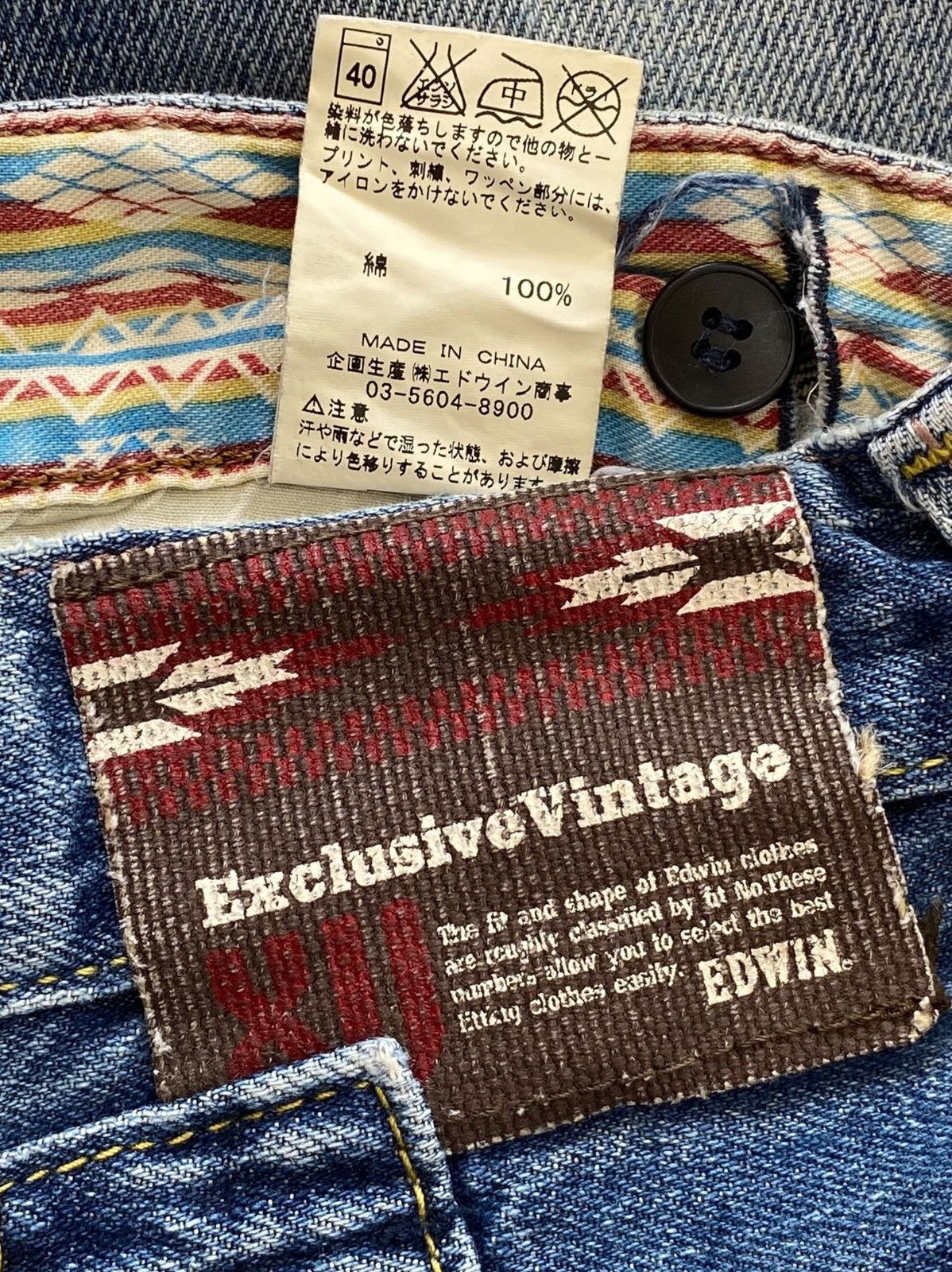 Edwin Edwin Vintage Blue Wash Ripped Style Straight Leg Jeans Size US 29 - 11 Thumbnail