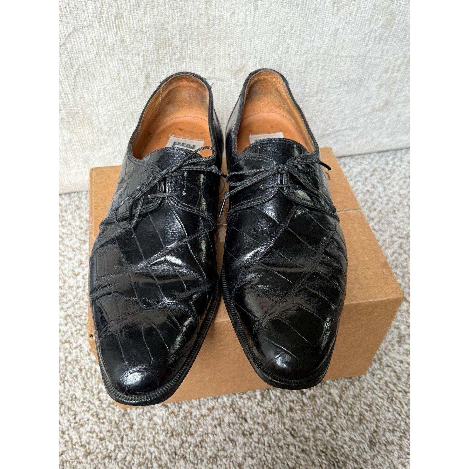 David Eden Vintage David Eden Black Alligator Dress Shoes Men's Size 9 Size US 9 / EU 42 - 7 Thumbnail