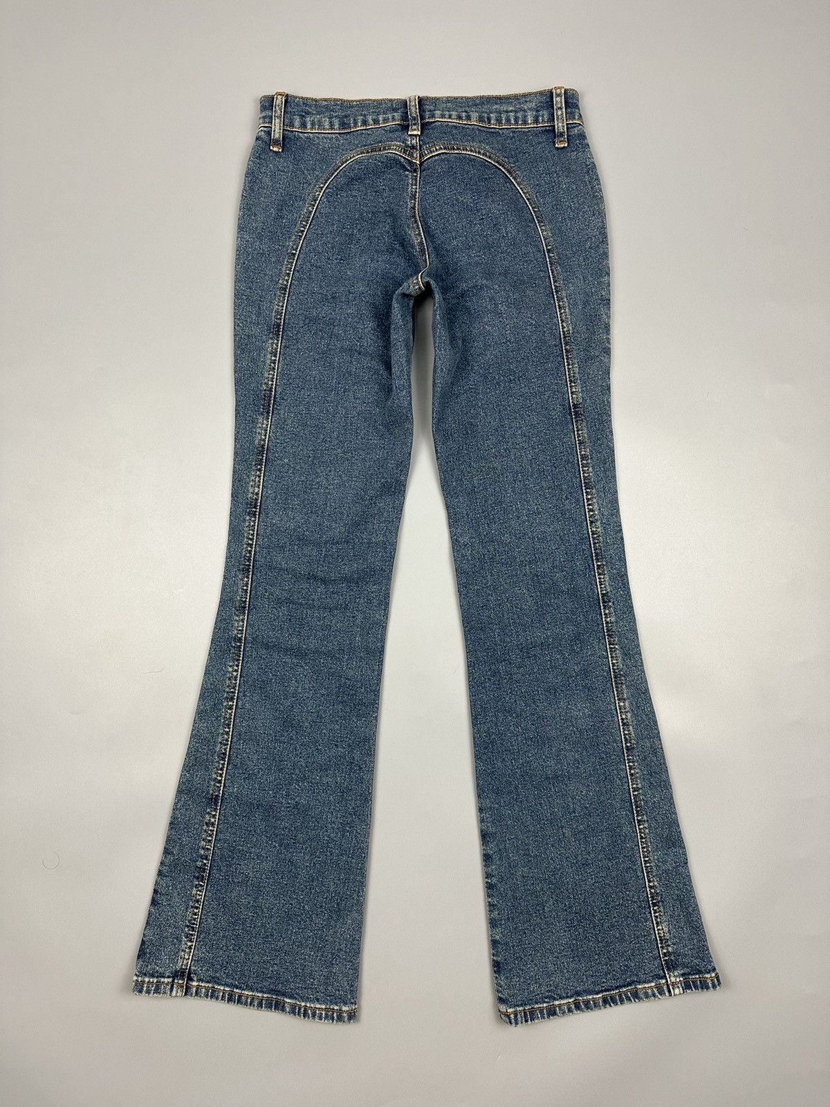 If Six Was Nine × Le Grande Bleu (L.G.B.) 🔥Flared🔥Vintage Complete Girl Low Rise Flared Jeans Size 27" / US 4 / IT 40 - 2 Thumbnail