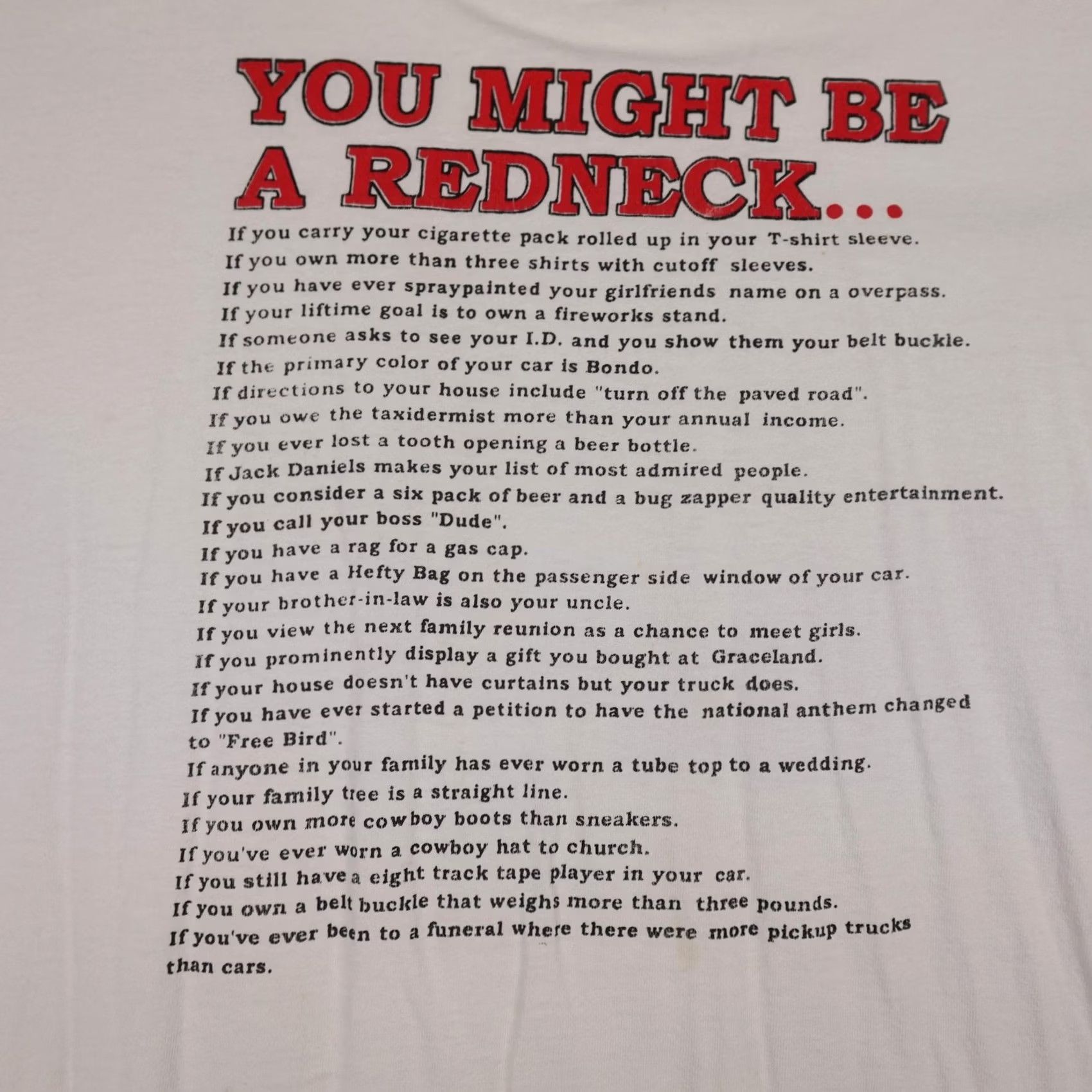 Gildan Gildan Shirt Mens Medium White Funny Graphic Tee You Might Be A Redneck Size US M / EU 48-50 / 2 - 5 Thumbnail