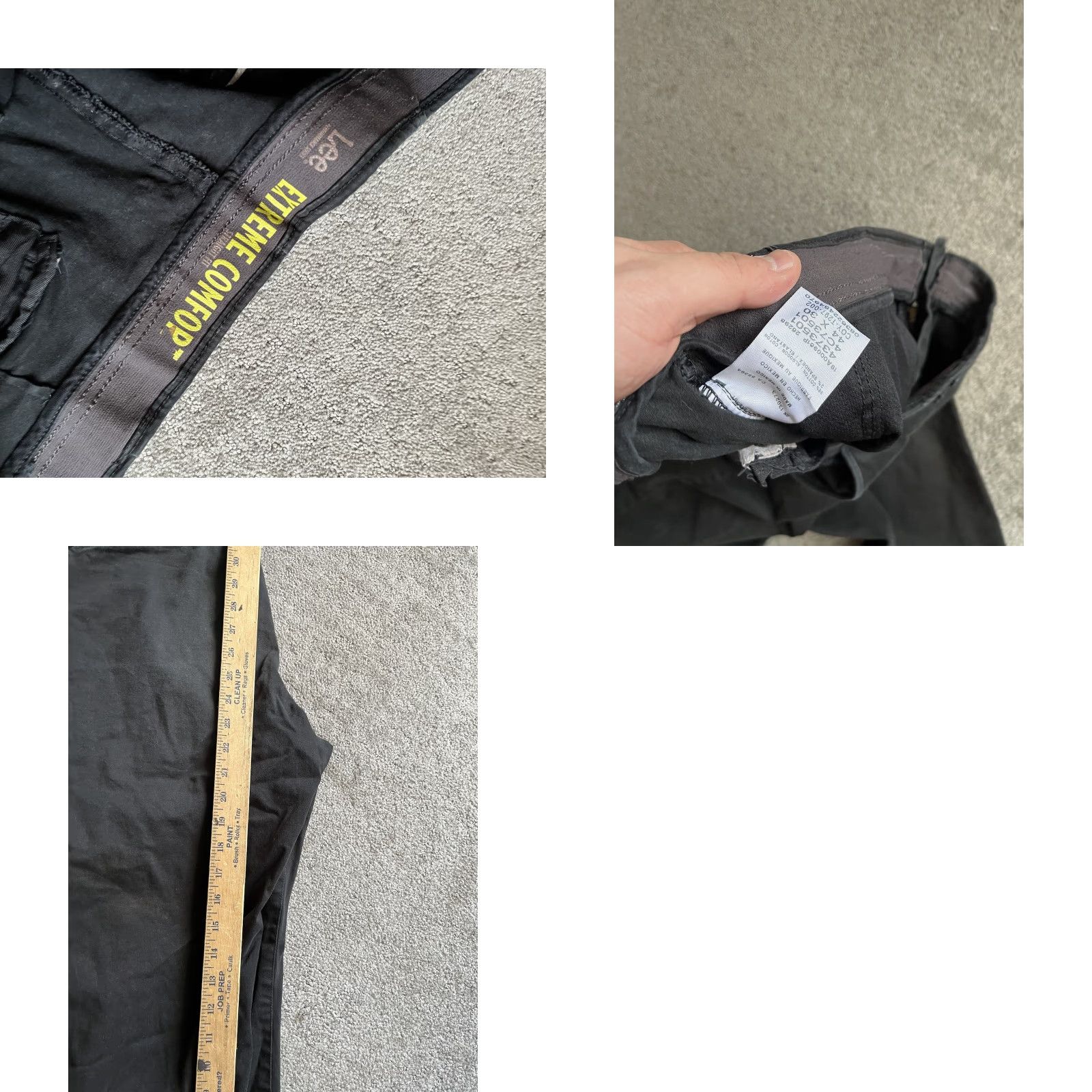 Lee Lee Jeans Pant, Men's, Straight, Black, 44x24 Inseam Hemmed, Comfort Khakis, 44 Waist, 44x23 Hemmed, Regular Size, Mens, Black, Comfort Size US 44 / EU 60 - 9 Thumbnail