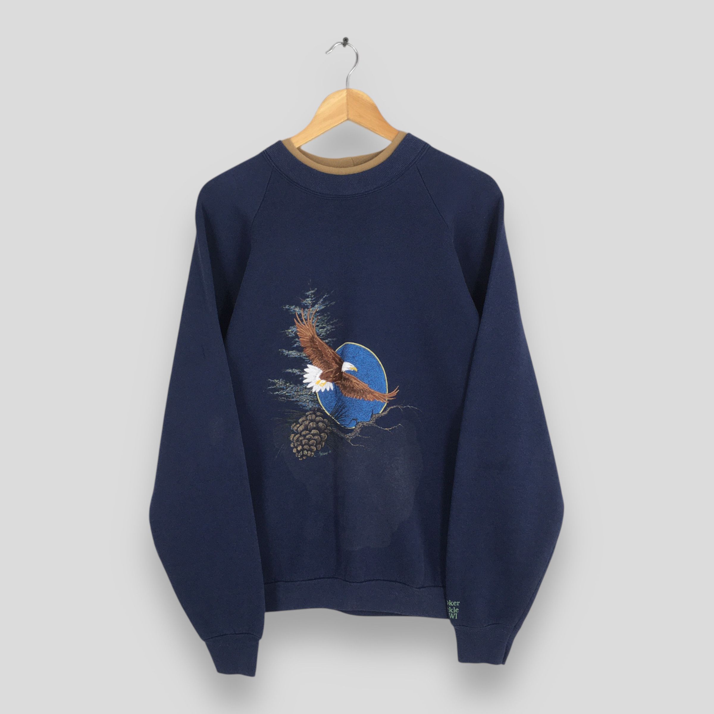 Habitat Vintage 90s Alaska Bald Eagles Blue Sweatshirt XLarge Size US XL / EU 56 / 4 - 1 Thumbnail
