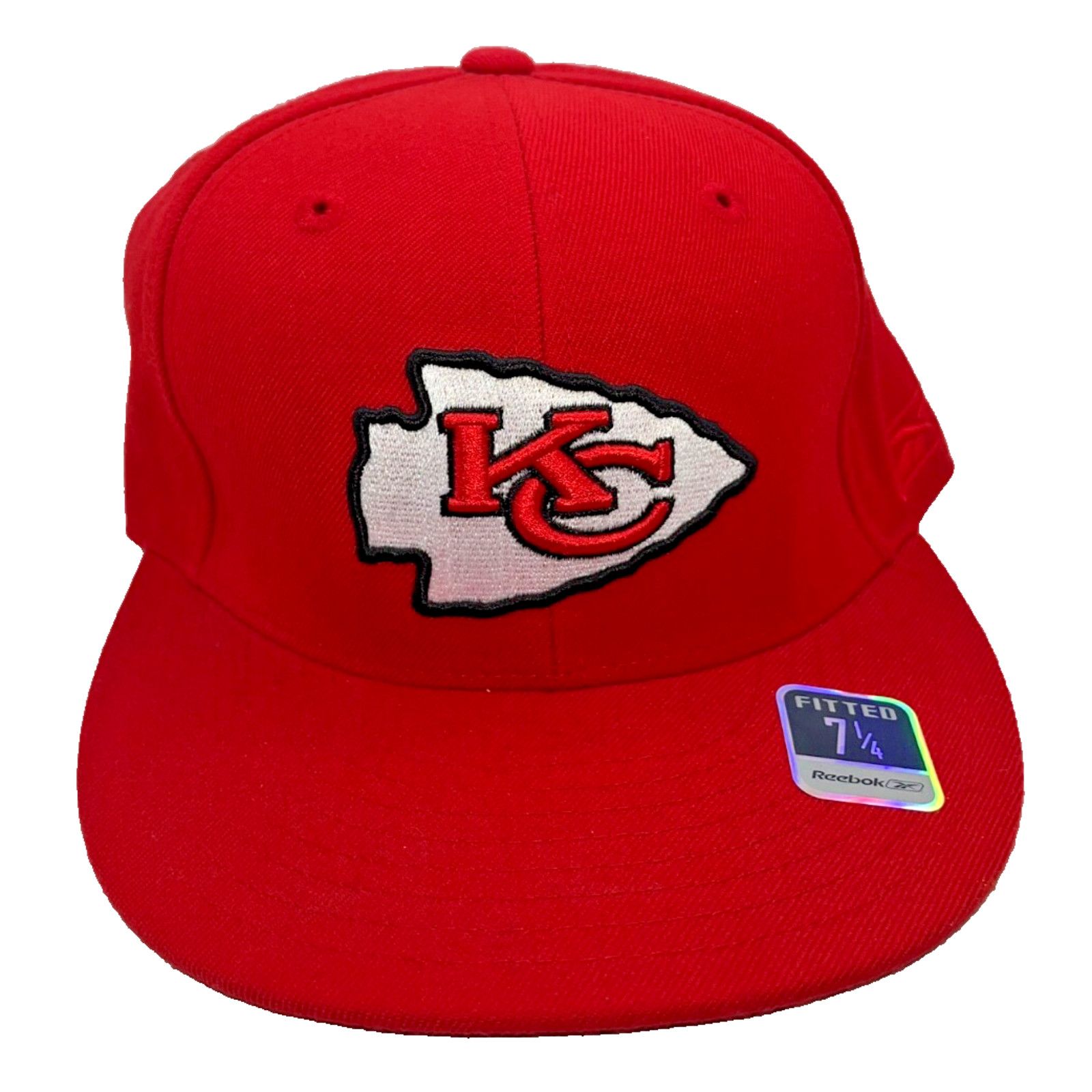 Reebok Kansas City Chiefs Reebok Flat Bill Fitted Hat 7 1/4 Vintage Size ONE SIZE - 2 Thumbnail