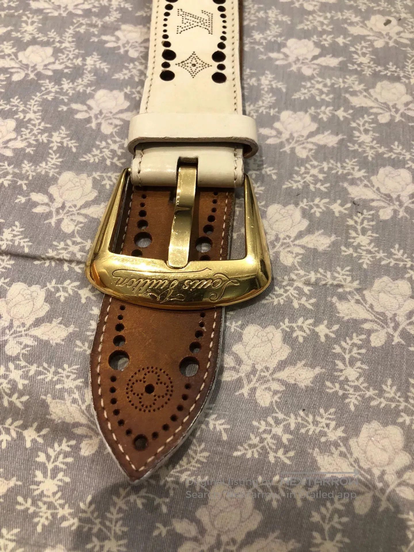 Louis Vuitton LV Leather Belt Gold Buckle Monogram. Size ONE SIZE - 2 Thumbnail