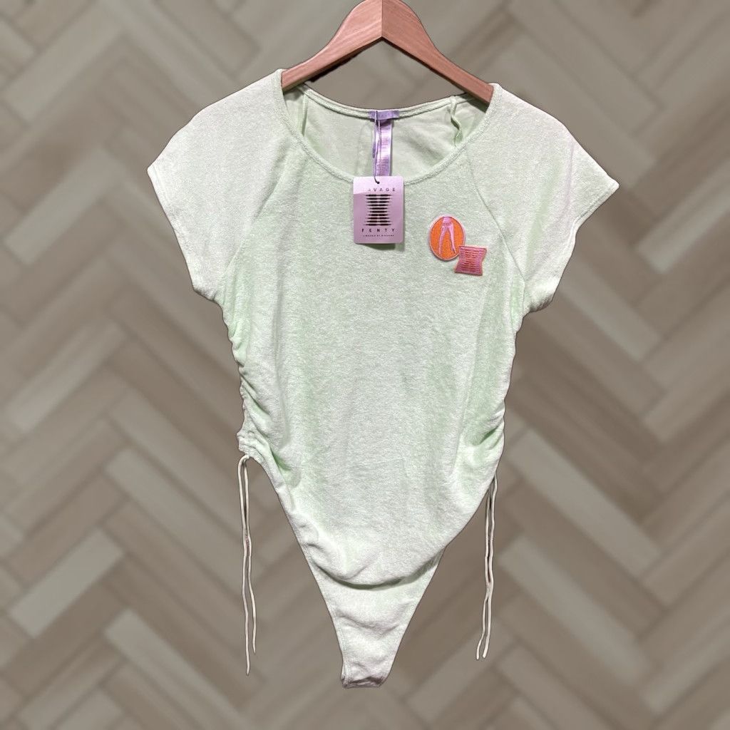 Vintage Savage X Fenty Terry Bodysuit One Piece Unlined Wireless NWT XL Green Womens Size XL / US 12-14 / IT 48-50 - 1 Thumbnail
