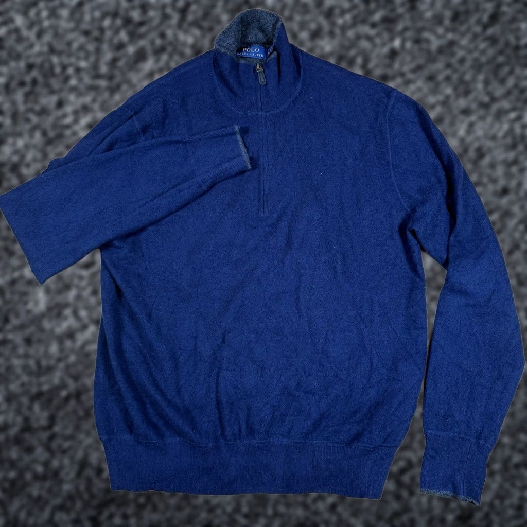 Ralph Lauren Ralph Lauren Sweater Polo Mens Medium Blue Cashmere Half Zip Pullover Casual Mens Size US M / EU 48-50 / 2 - 1 Thumbnail