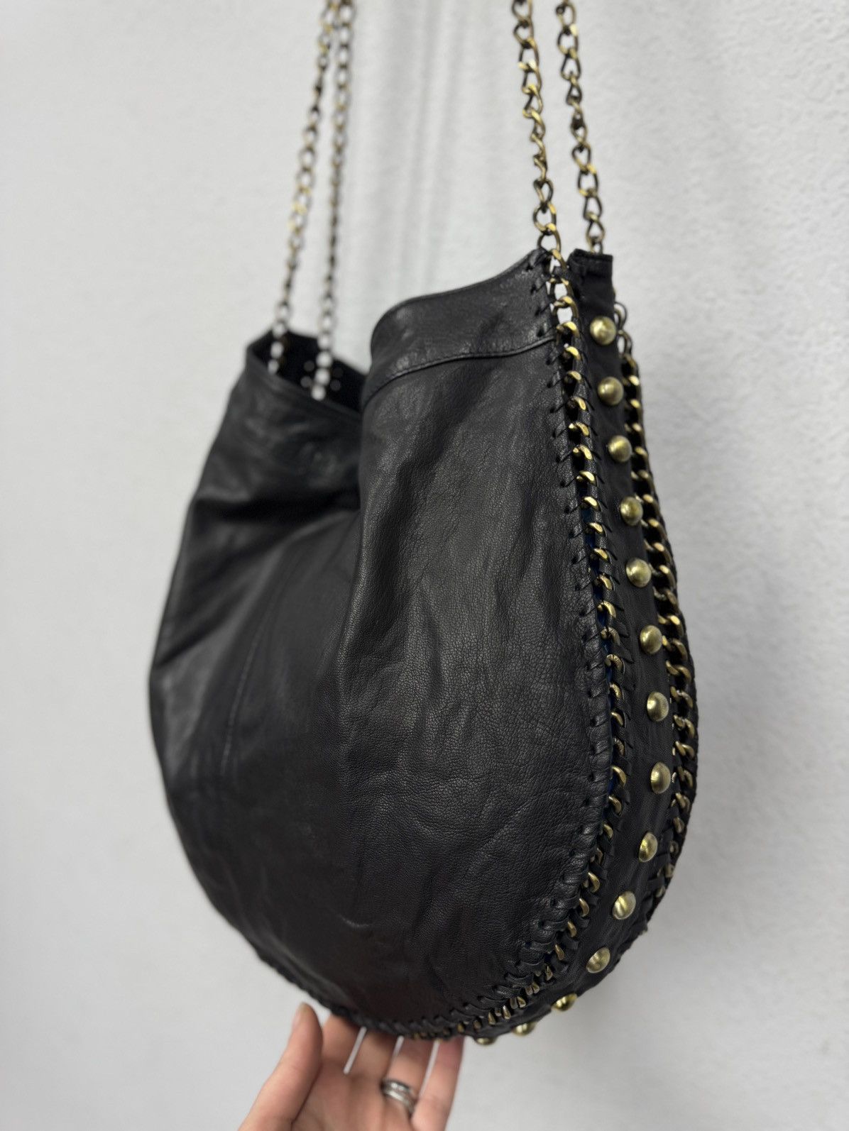 A.S.98 Vintage Leather Bag AS 98 style Metal Sling Bag Gothic GOA Size ONE SIZE - 8 Thumbnail
