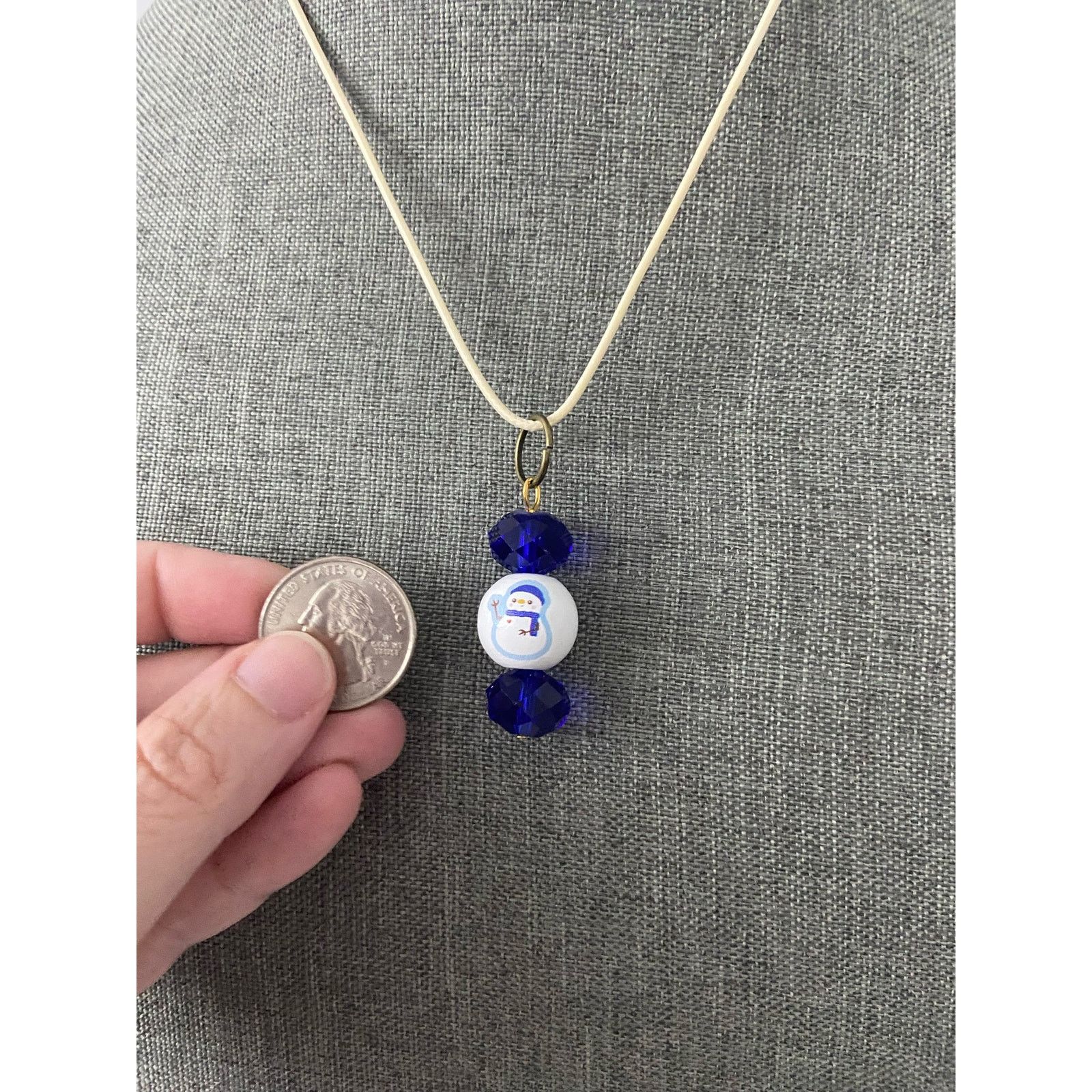 Handmade Handmade snowman pendant necklace Size ONE SIZE - 3 Thumbnail