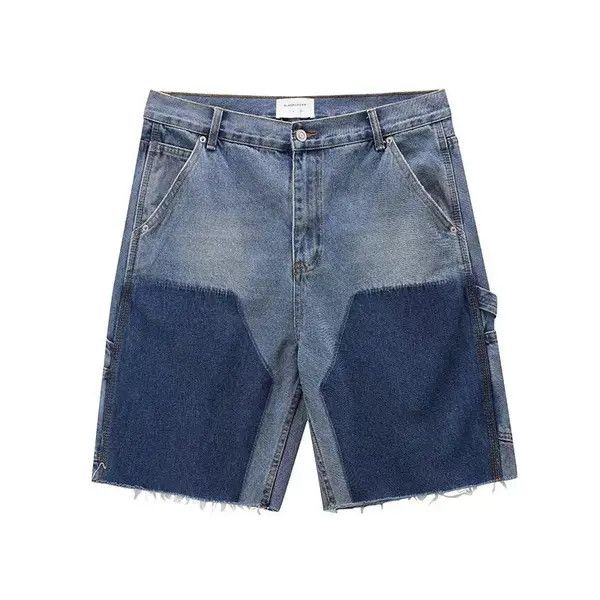 Japanese Brand VIBE High street patchwork raw edge logging denim shorts Size US 34 / EU 50 - 3 Thumbnail