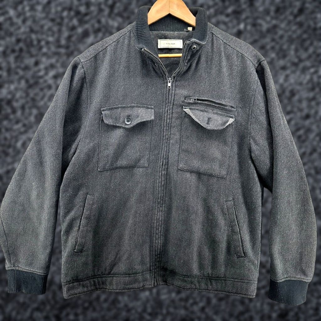 Vintage Five Four Los Angeles Bomber Jacket Workwear Mens 2XL Charcoal Grey Pockets Flaws Size US XXL / EU 58 / 5 - 1 Thumbnail