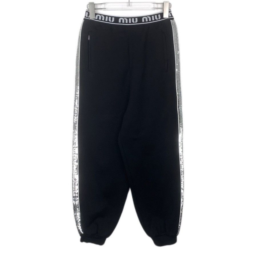 Miu Miu MiuMiu Black Logo Cuffed Casual Pants K26WX Size 26" / US 2 / IT 38 - 1 Thumbnail