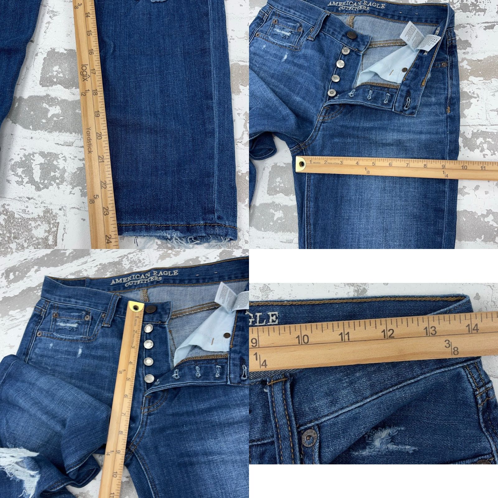 American Eagle Outfitters American Eagle Outfitters Jeans Women 2 High Rise Button Fly Ripped Holes N/A Size 26" / US 2 / IT 38 - 8 Thumbnail