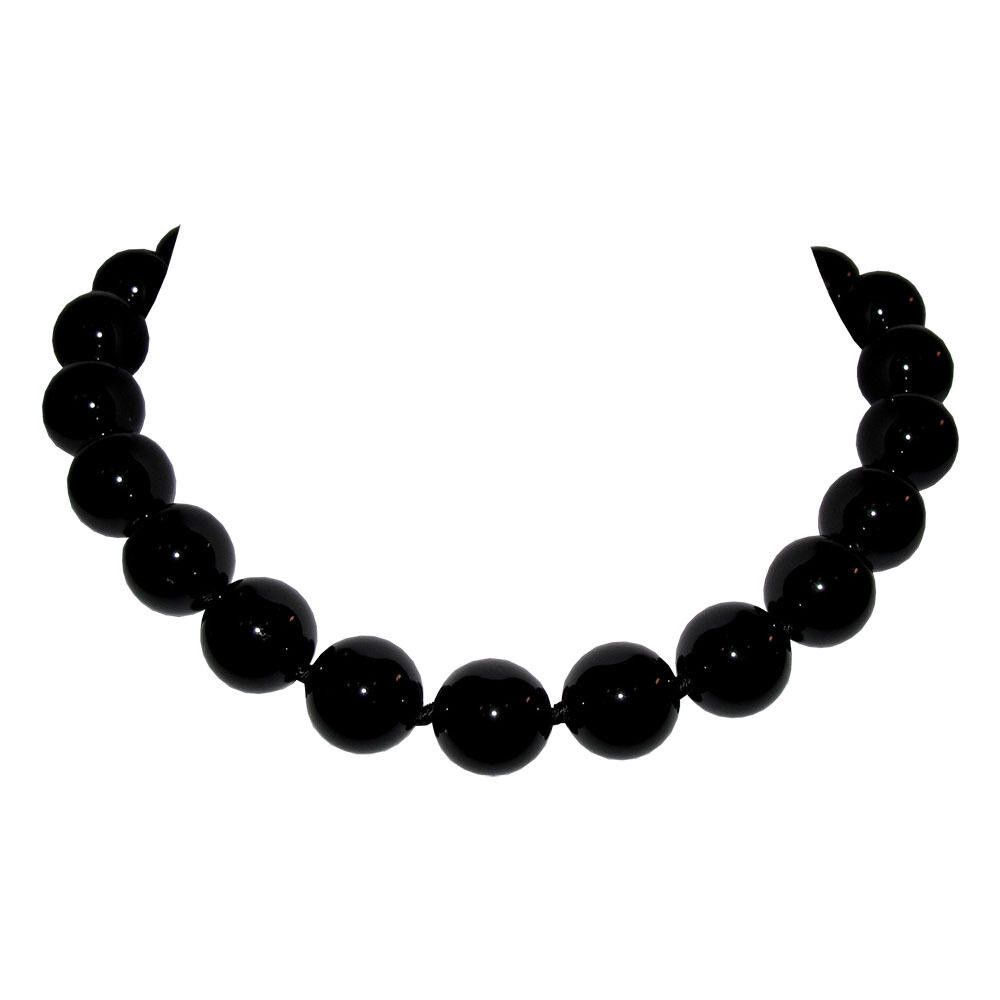 Designer Black Onyx Large Beaded Princess Necklace Alberto Juan Size ONE SIZE - 1 Thumbnail