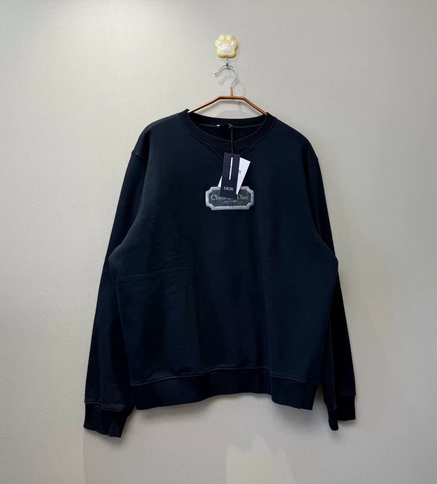 dior black embroidered logo sweatshirt for men