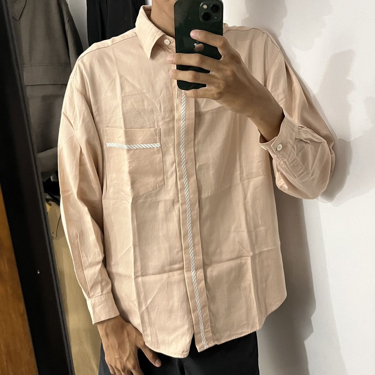 Dior Christian Dior Peach Left Button Shirt Size US M / EU 48-50 / 2 - 8 Thumbnail