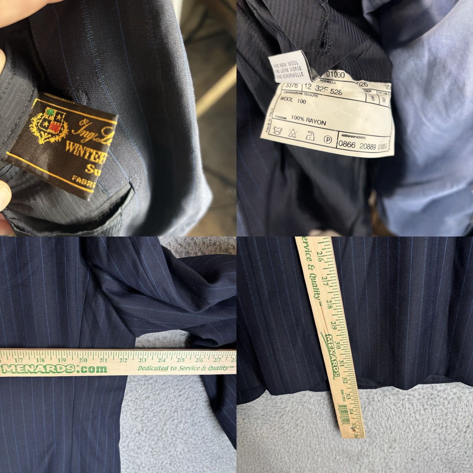 Pal Zileri Pal Zileri Loro Piana Blazer 44L Navy Pinstripe Wool Italy Blazer Men 44 Long Notch Lapel Double-Vented Wool Italy Blazer, Dry Clean Only, Brown? Size 44R - 8 Thumbnail