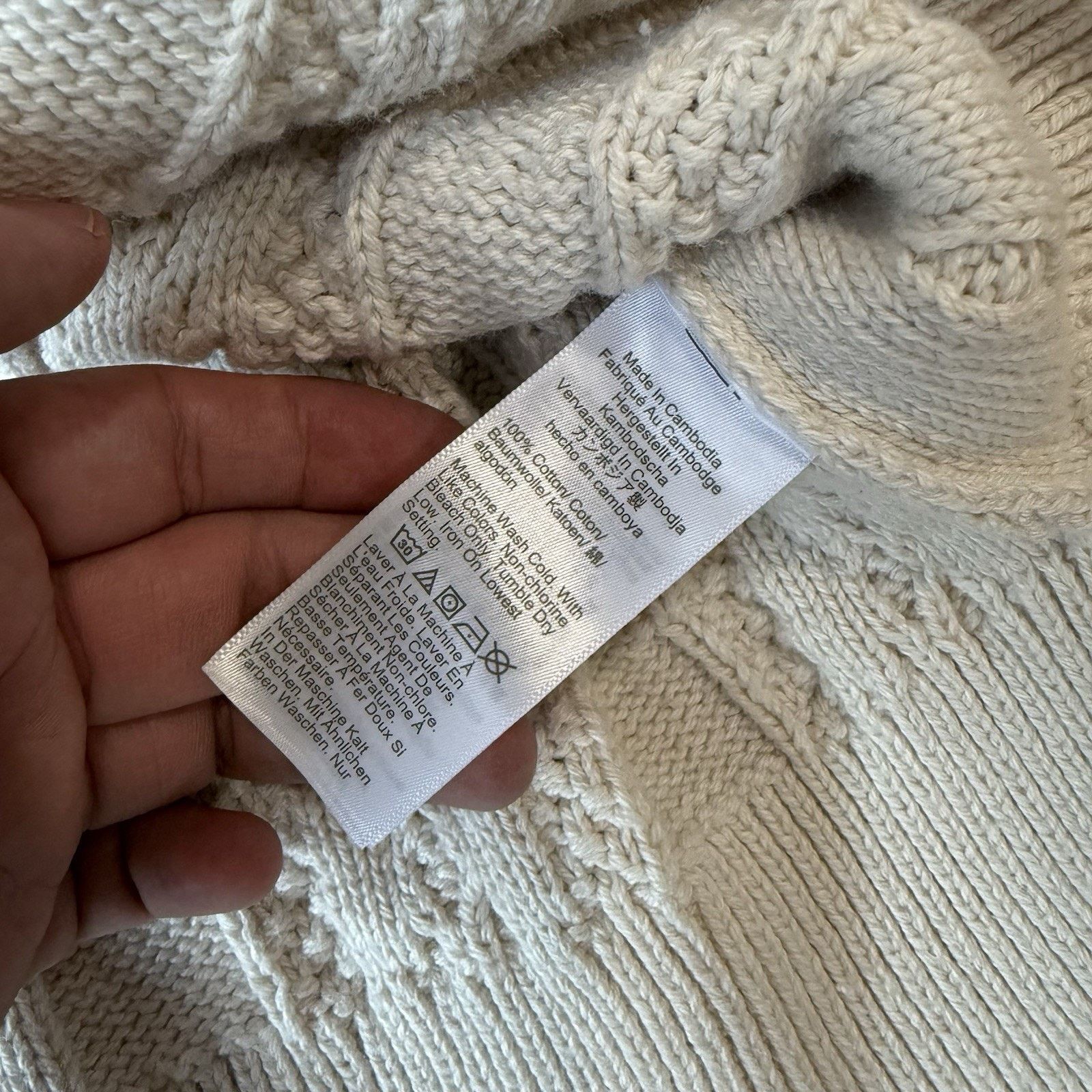 J.Crew J Crew Fisherman Sweater Women's Small Cream Cotton Cable Size S / US 4 / IT 40 - 6 Thumbnail