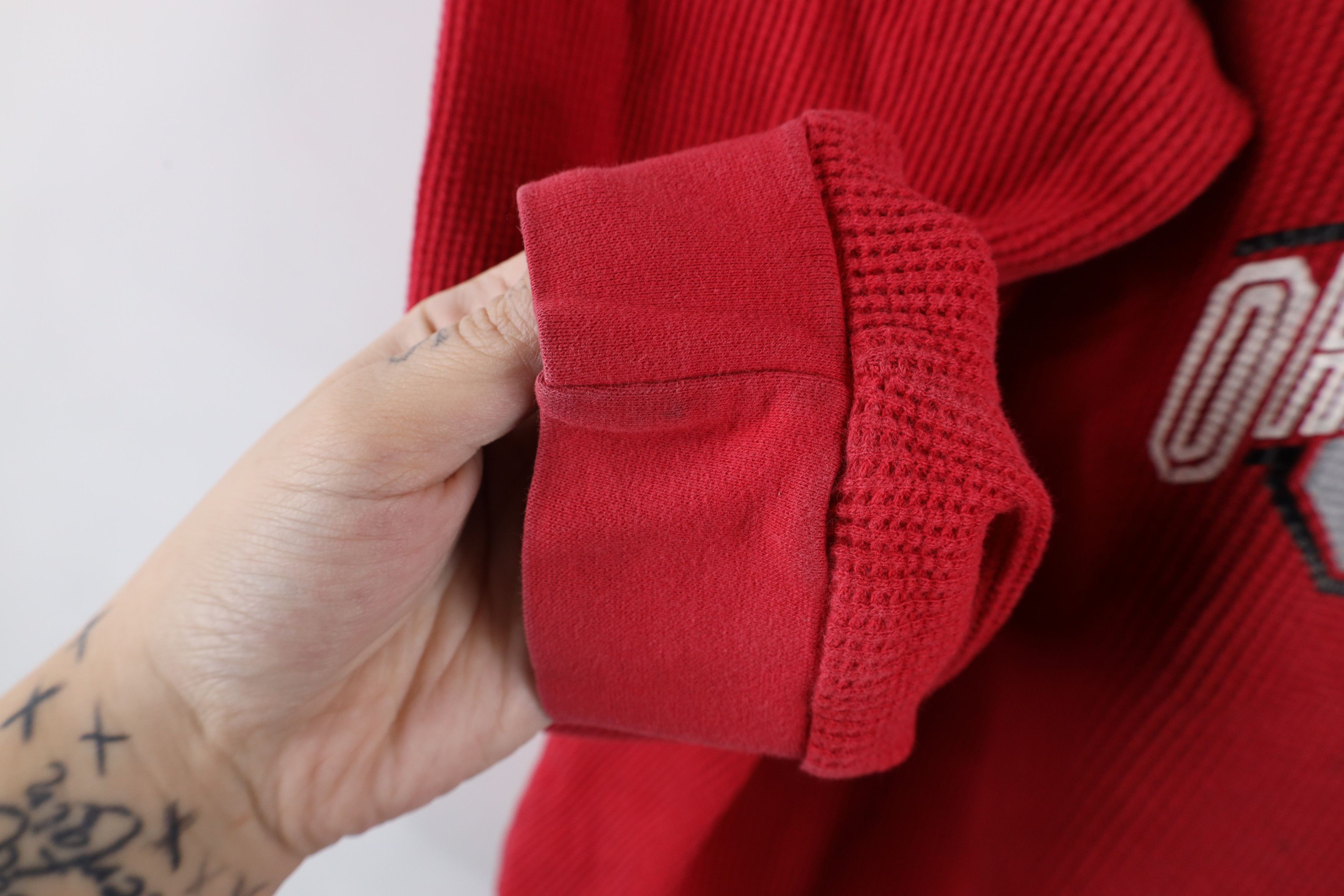 Vintage Vintage State University Thermal Waffle Knit T-Shirt Red Size US XL / EU 56 / 4 - 6 Thumbnail