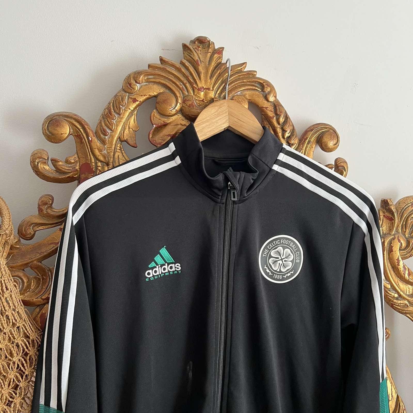 Adidas Mens Adidas Equipment Celtic Football Jacket Black Sz M Size US M / EU 48-50 / 2 - 3 Thumbnail