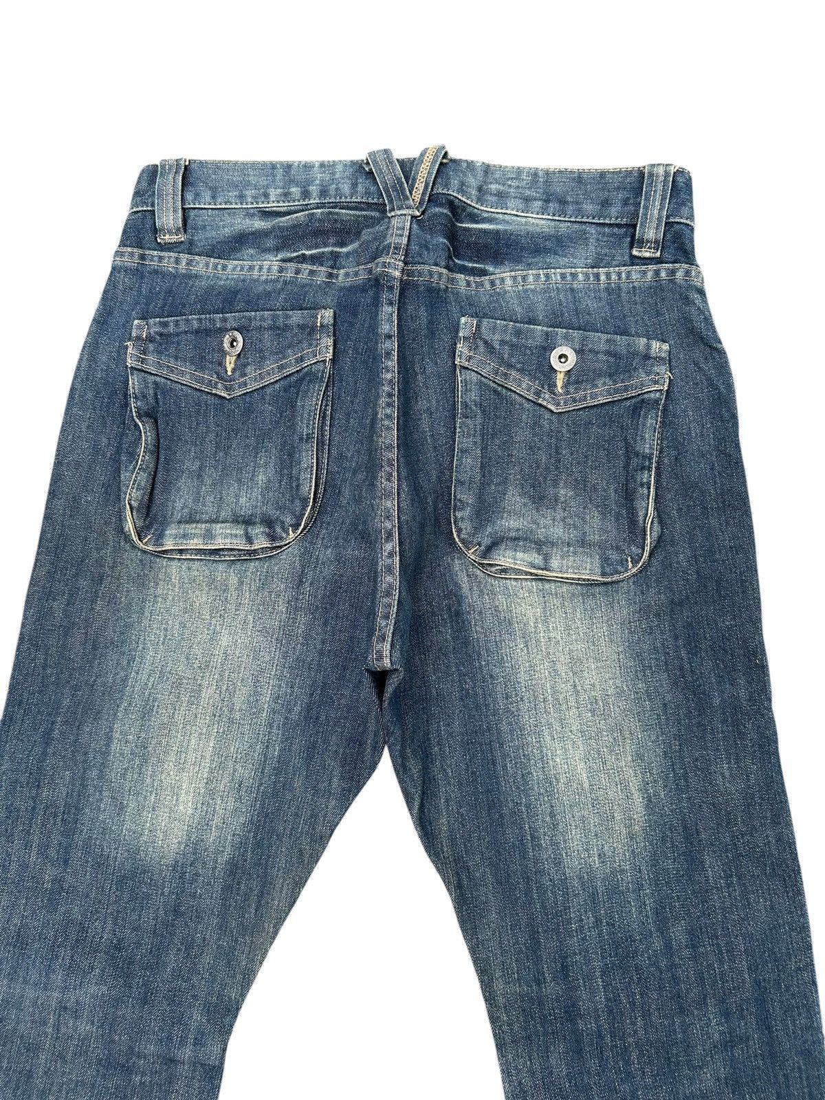 If Six Was Nine PPFM Japanese Punk Style Curve Cut Denim Jeans Size US 31 - 8 Thumbnail