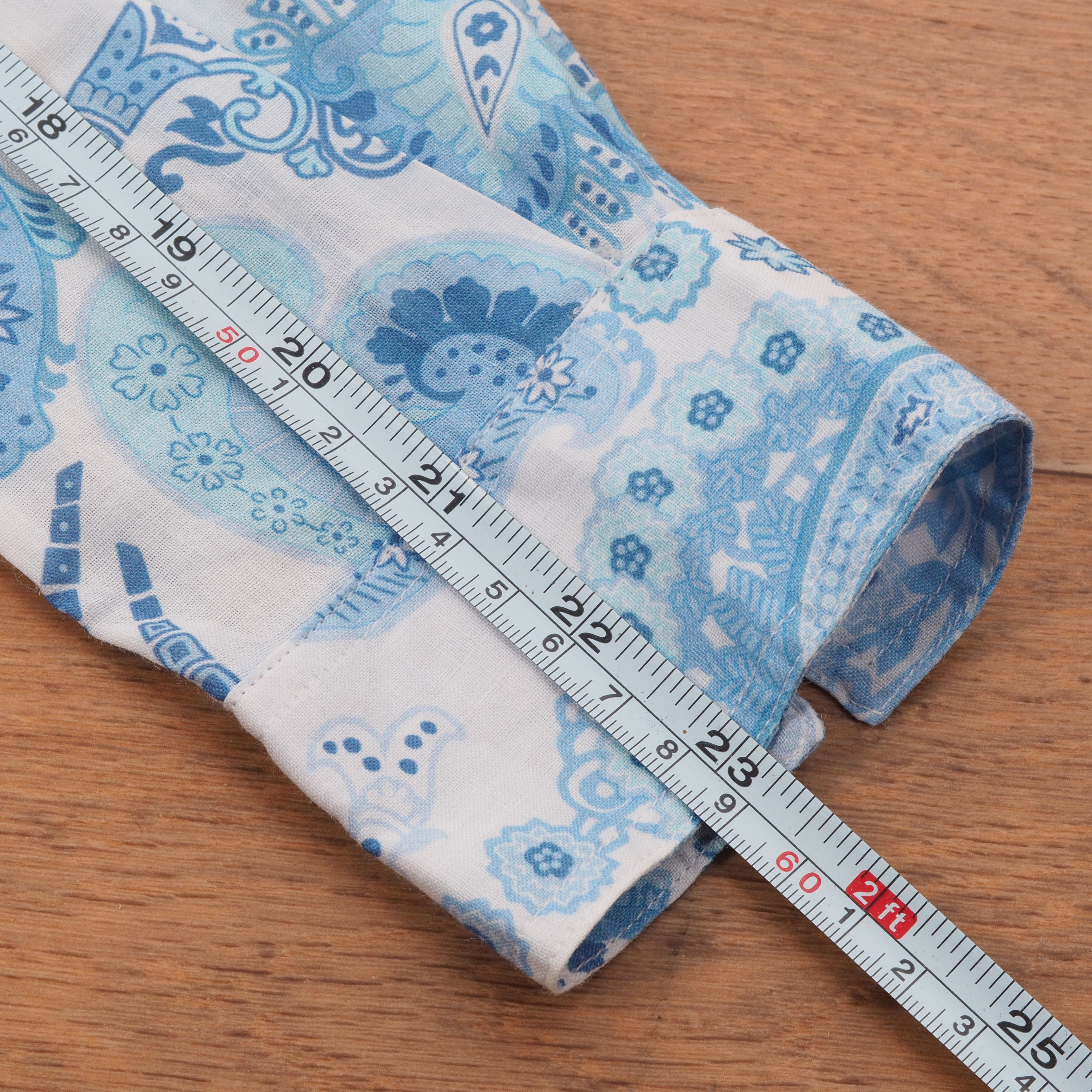 Etro ETRO Floral Blue Paisley Ramie Long Sleeve Blouse Shirt Size XS / US 0-2 / IT 36-38 - 8 Thumbnail