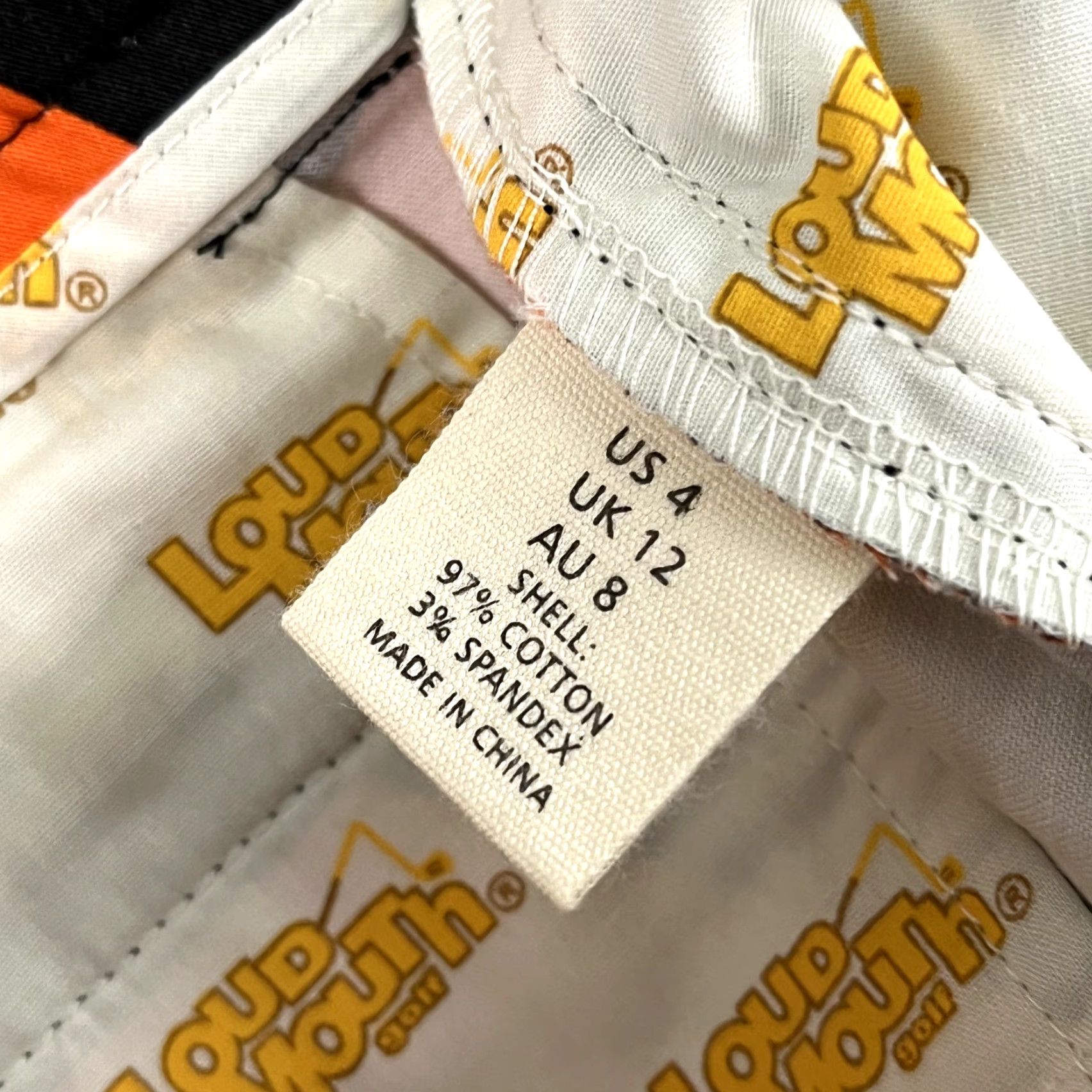 Vintage LOUDMOUTH Shorts Womens Size 4 Orange Black Abstract Golf San Fran Giants Size 27" / US 4 / IT 40 - 2 Thumbnail