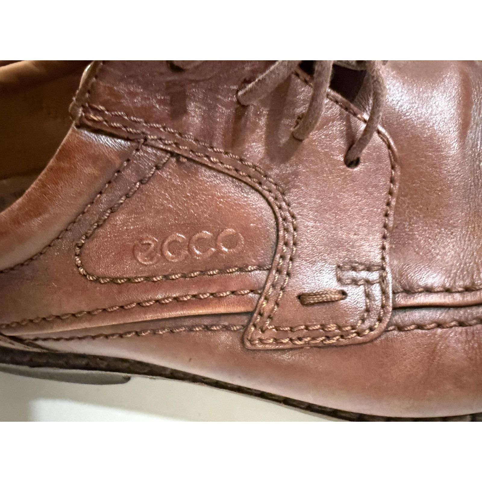 Ecco ECCO Shoes Mens Size 9.5 Brown Leather Arch Support Comfort Size US 9 / EU 42 - 3 Thumbnail